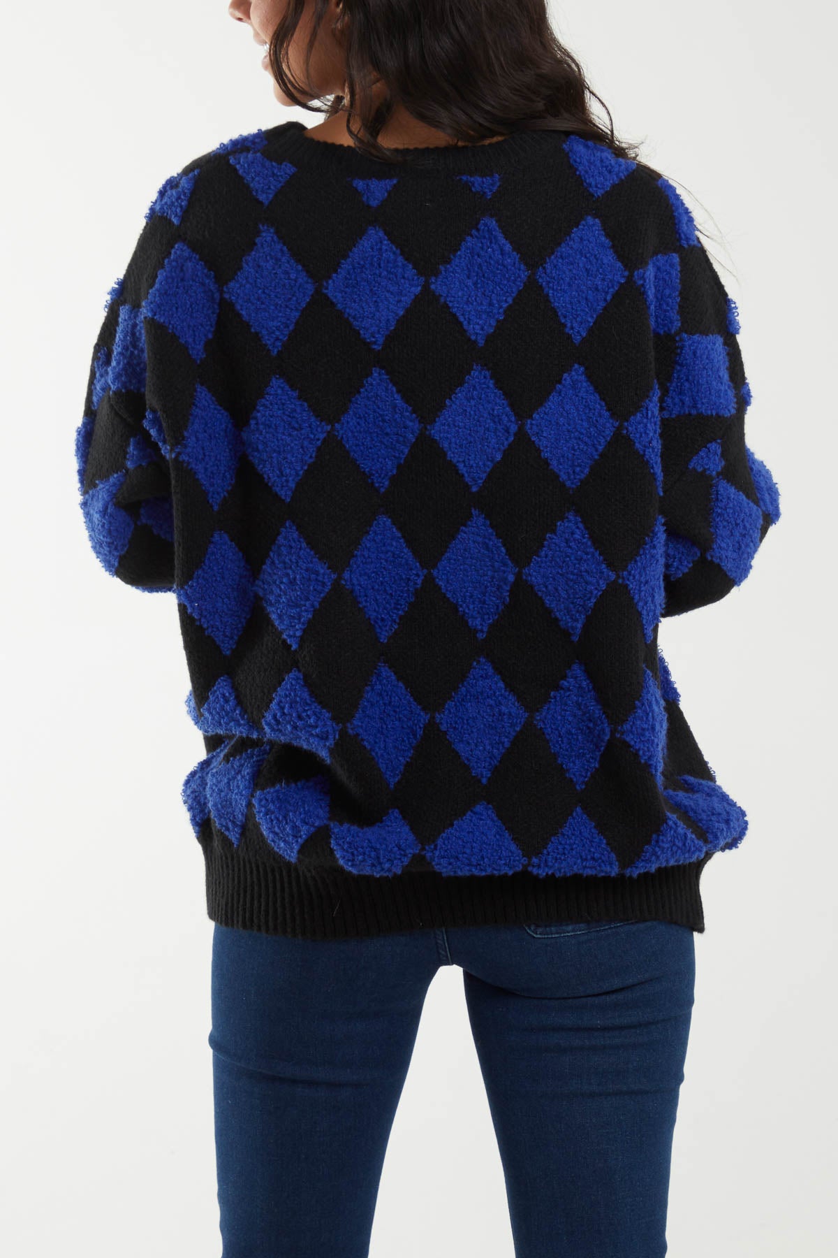 Flocking Diamond Argyle Knit Jumper