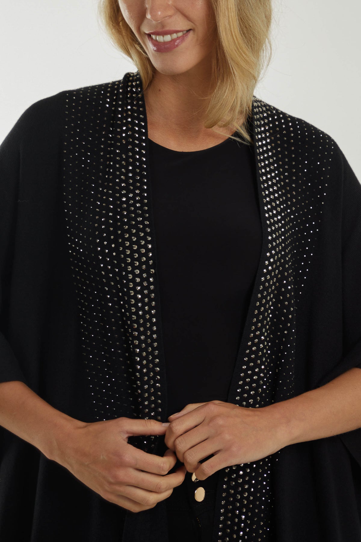 Diamante Tassel Poncho Cardigan