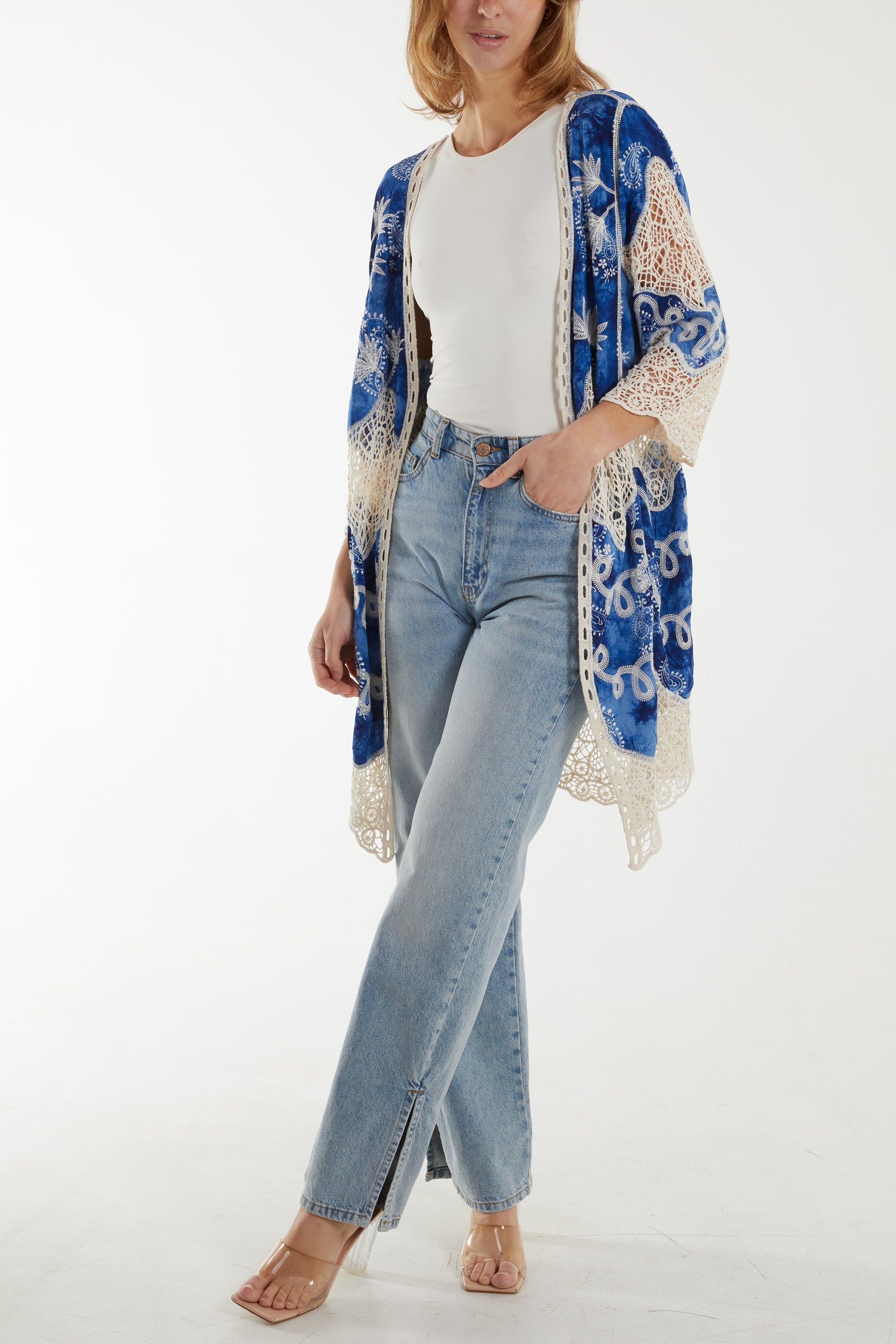 Lace Crochet Detail Kimono