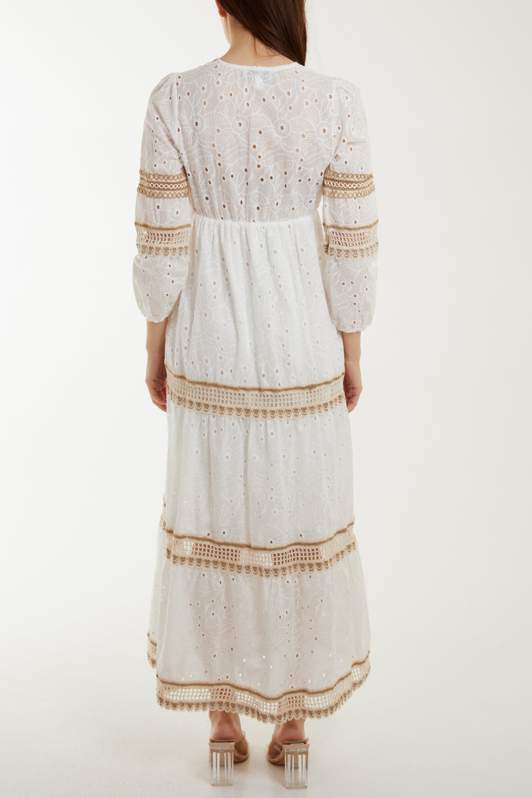 Broderie Anglaise Embellishment Tassel Dress