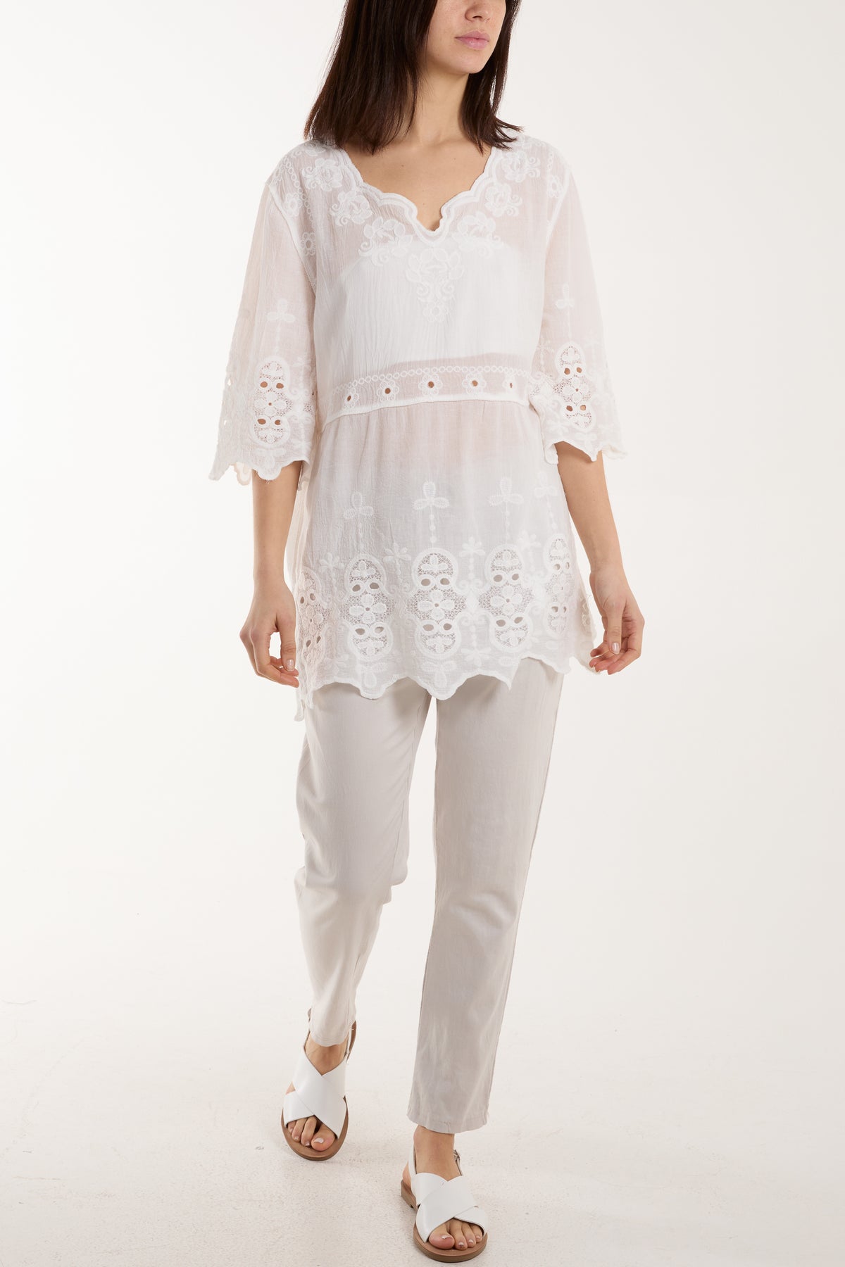 Scallop Hem Lace Top