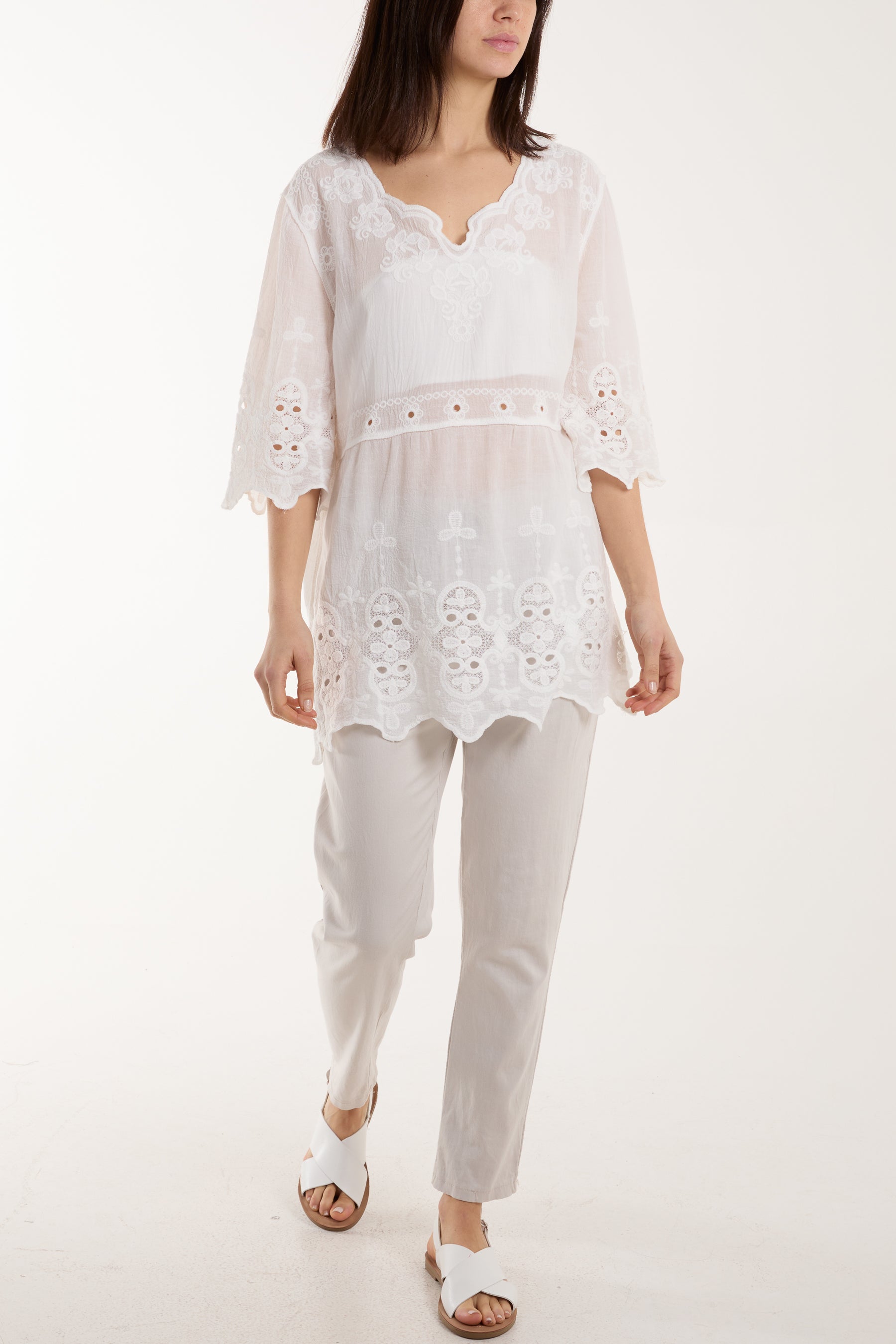 Scallop Hem Lace Top