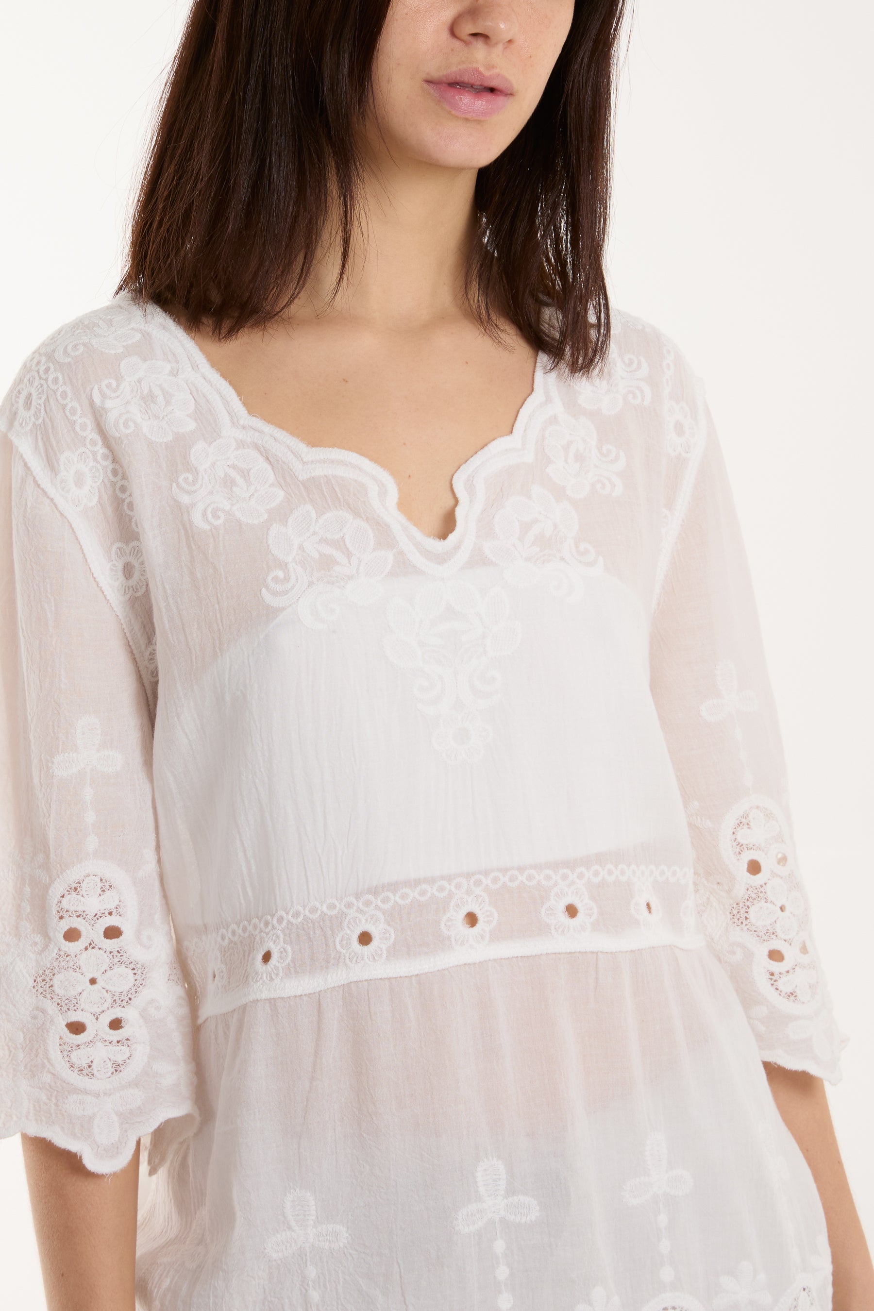 Scallop Hem Lace Top
