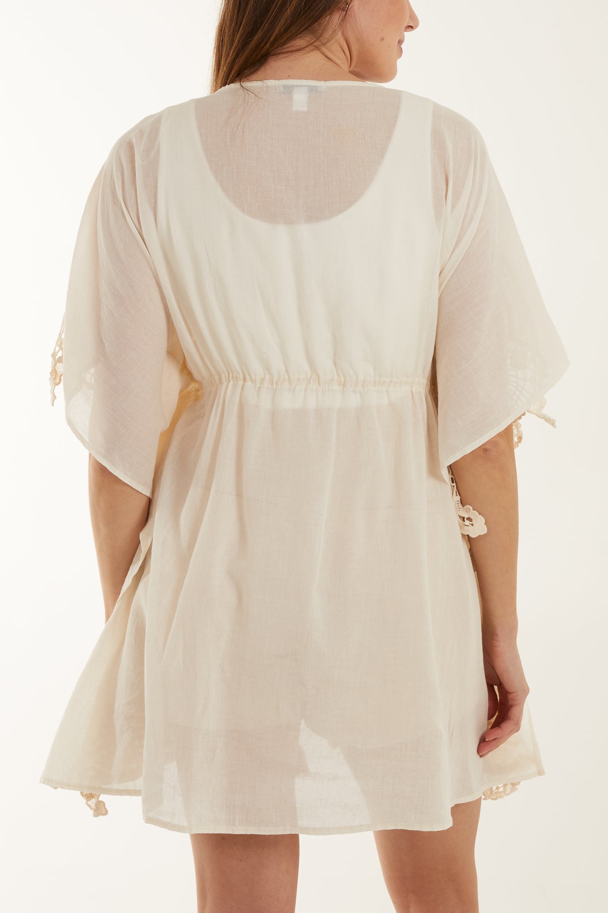 Gold Embellished Crochet Kimono