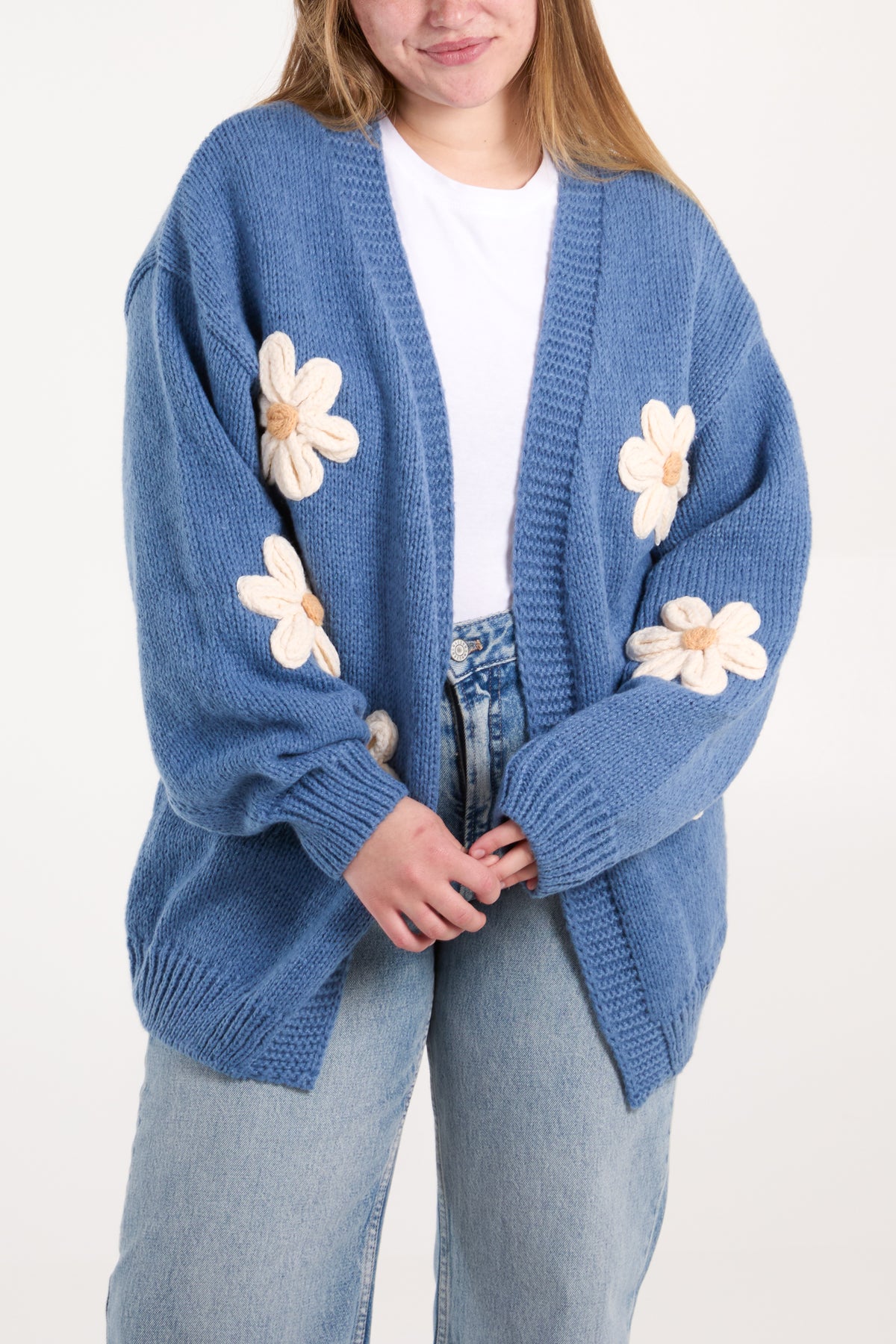 Daisy Knit Flower Cardigan