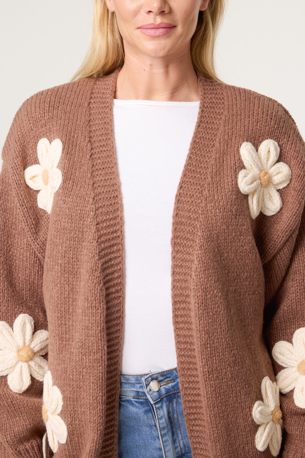 Daisy Knit Flower Cardigan