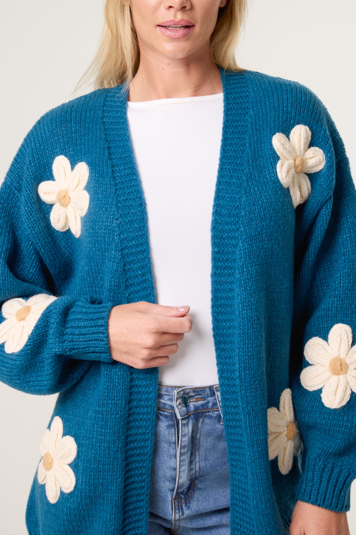 Daisy Knit Flower Cardigan