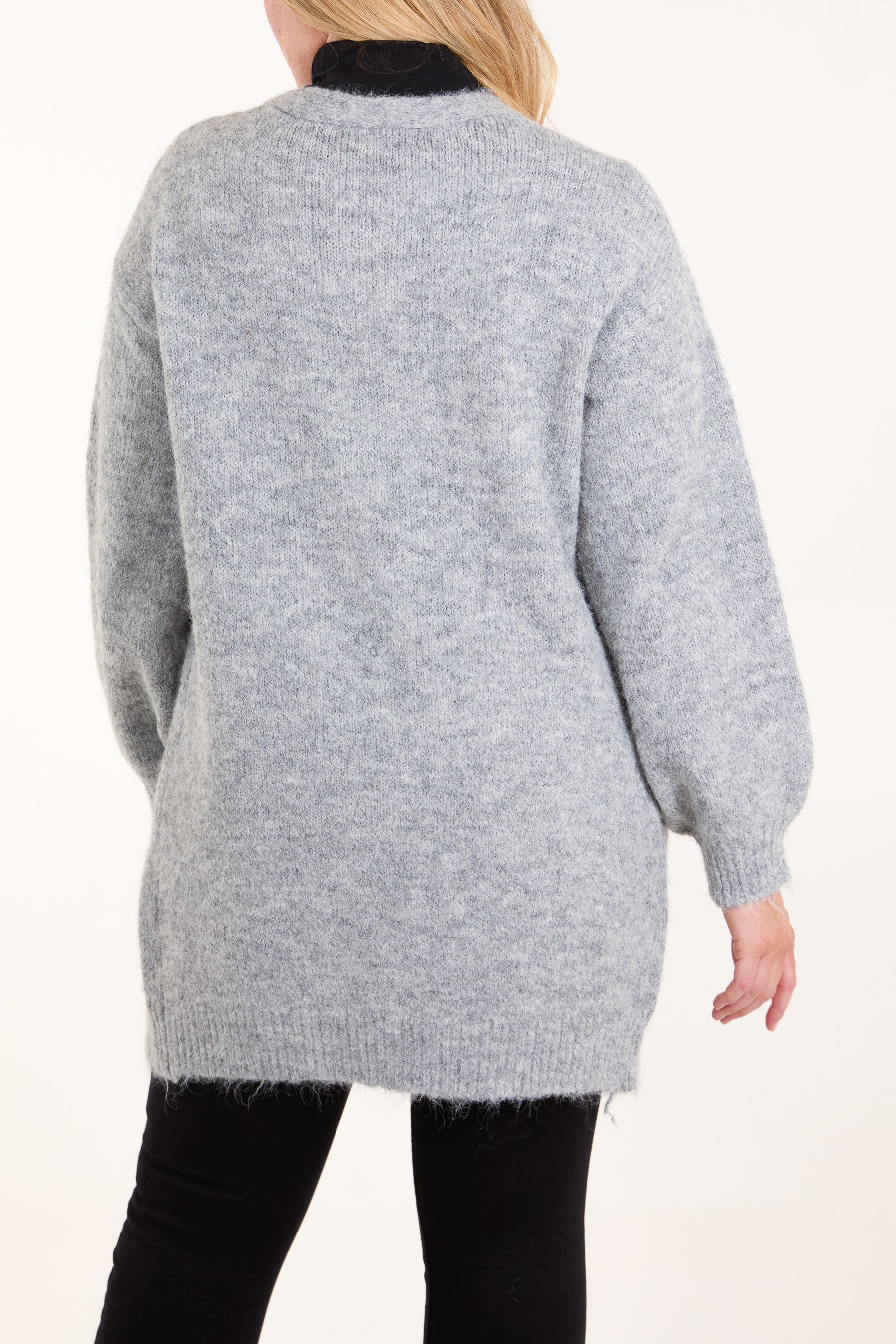 Flower Embroidery Longline Cardigan