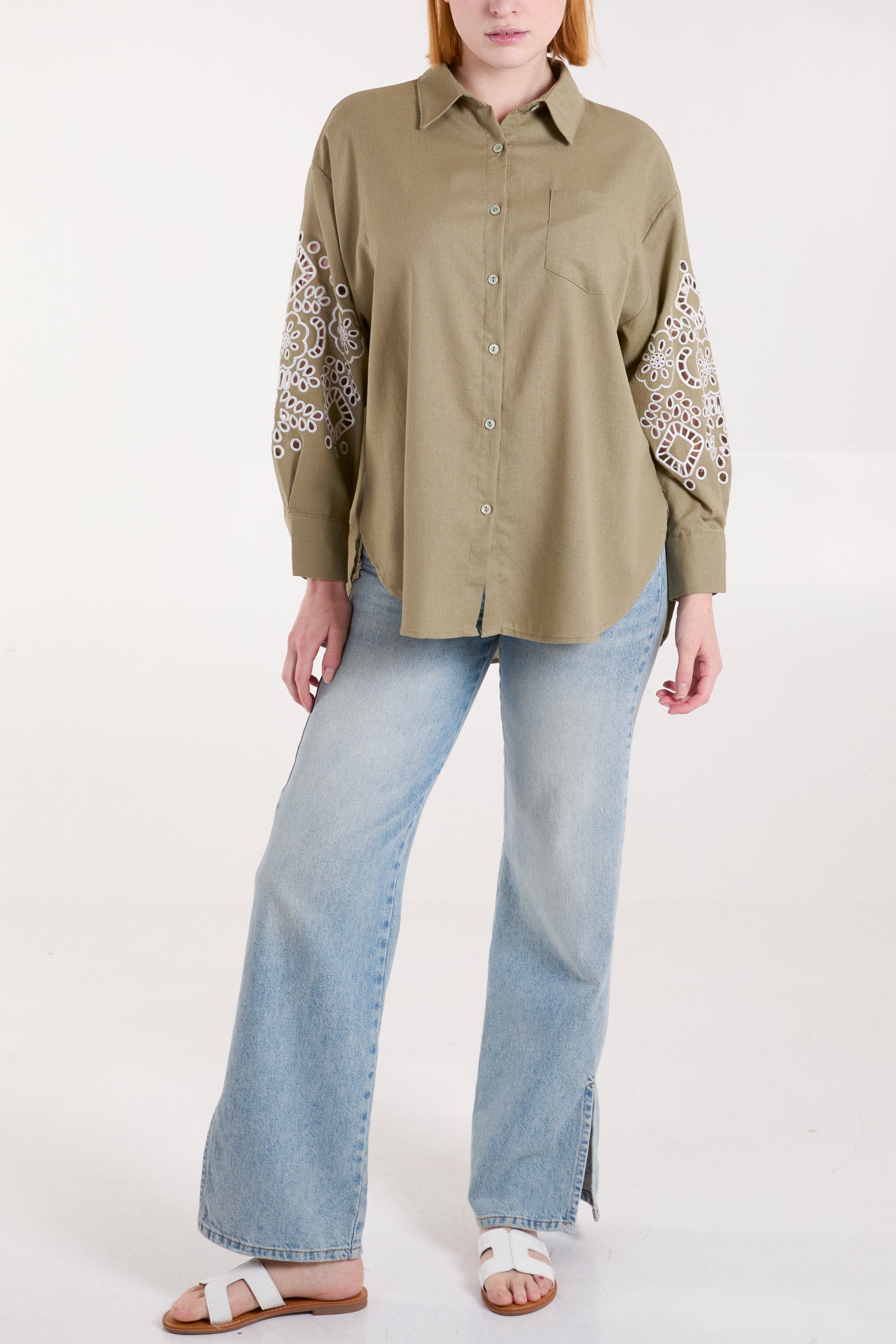 Cutwork Linen Shirt
