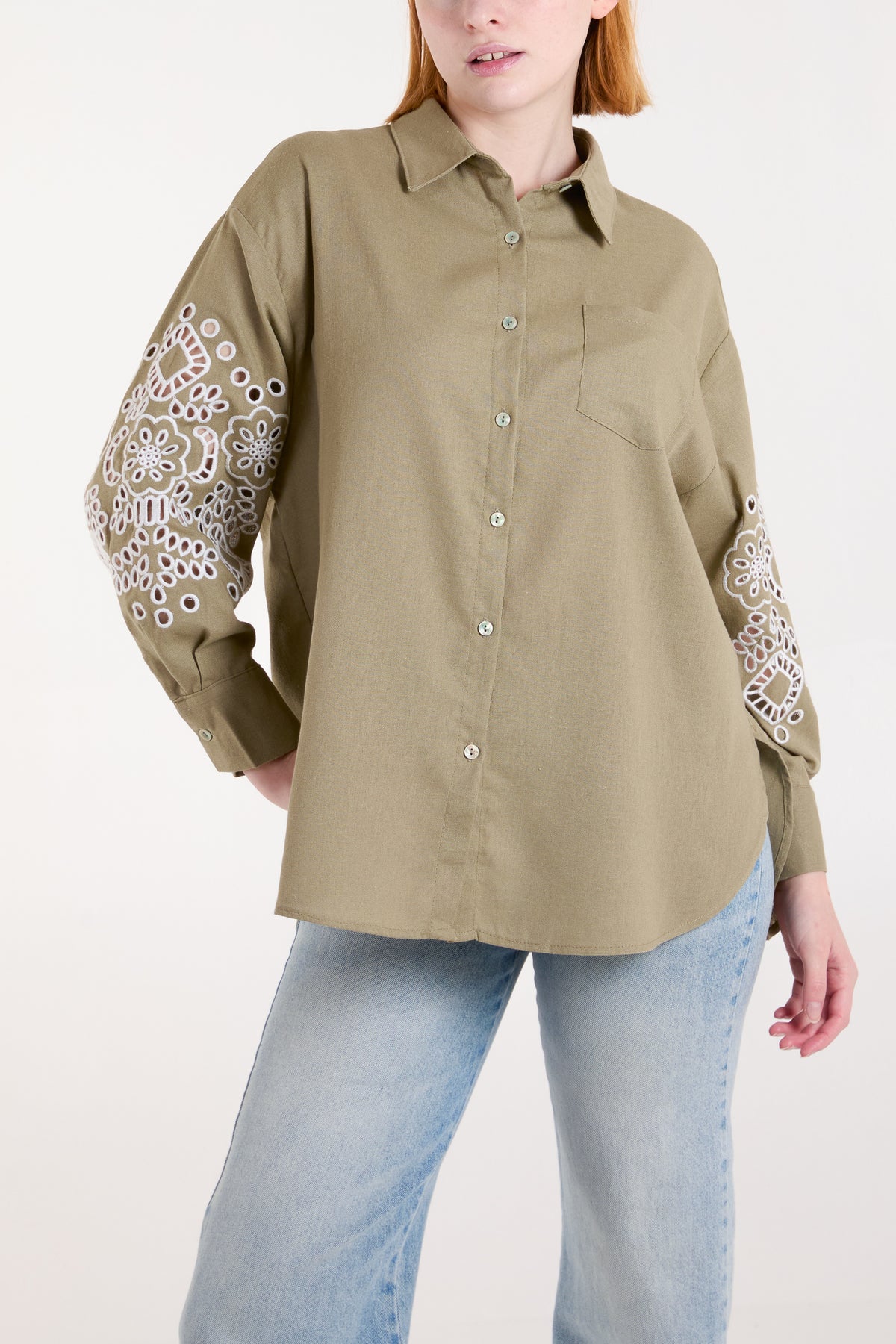 Cutwork Linen Shirt
