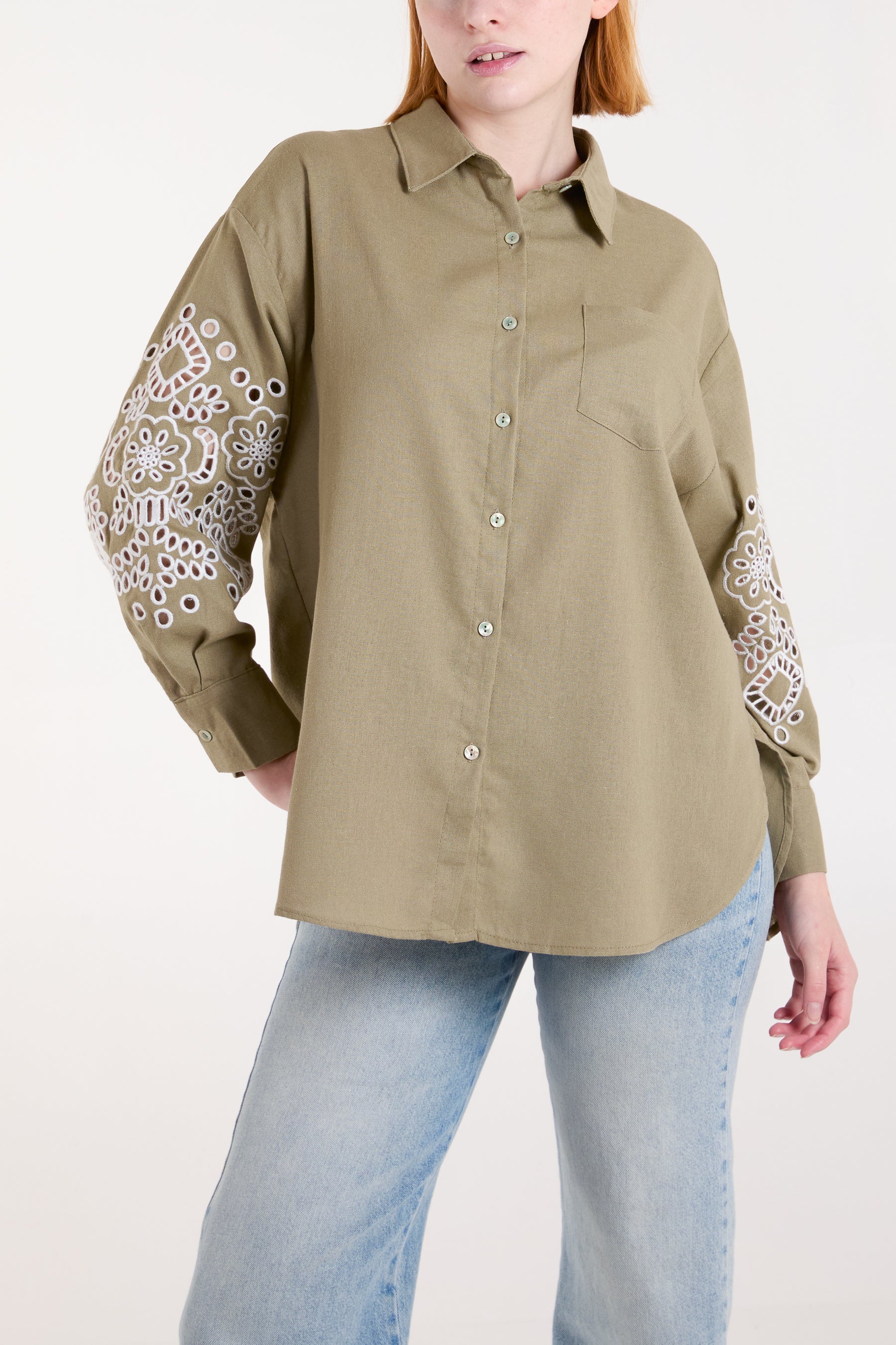 Cutwork Linen Shirt