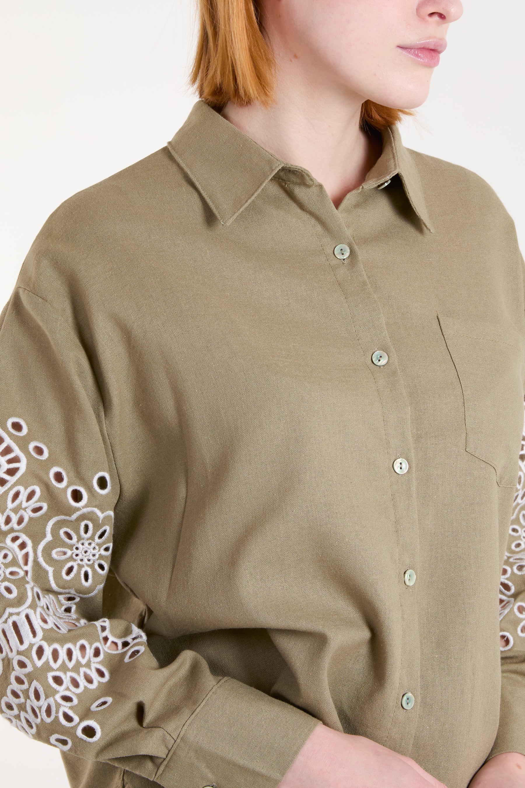 Cutwork Linen Shirt
