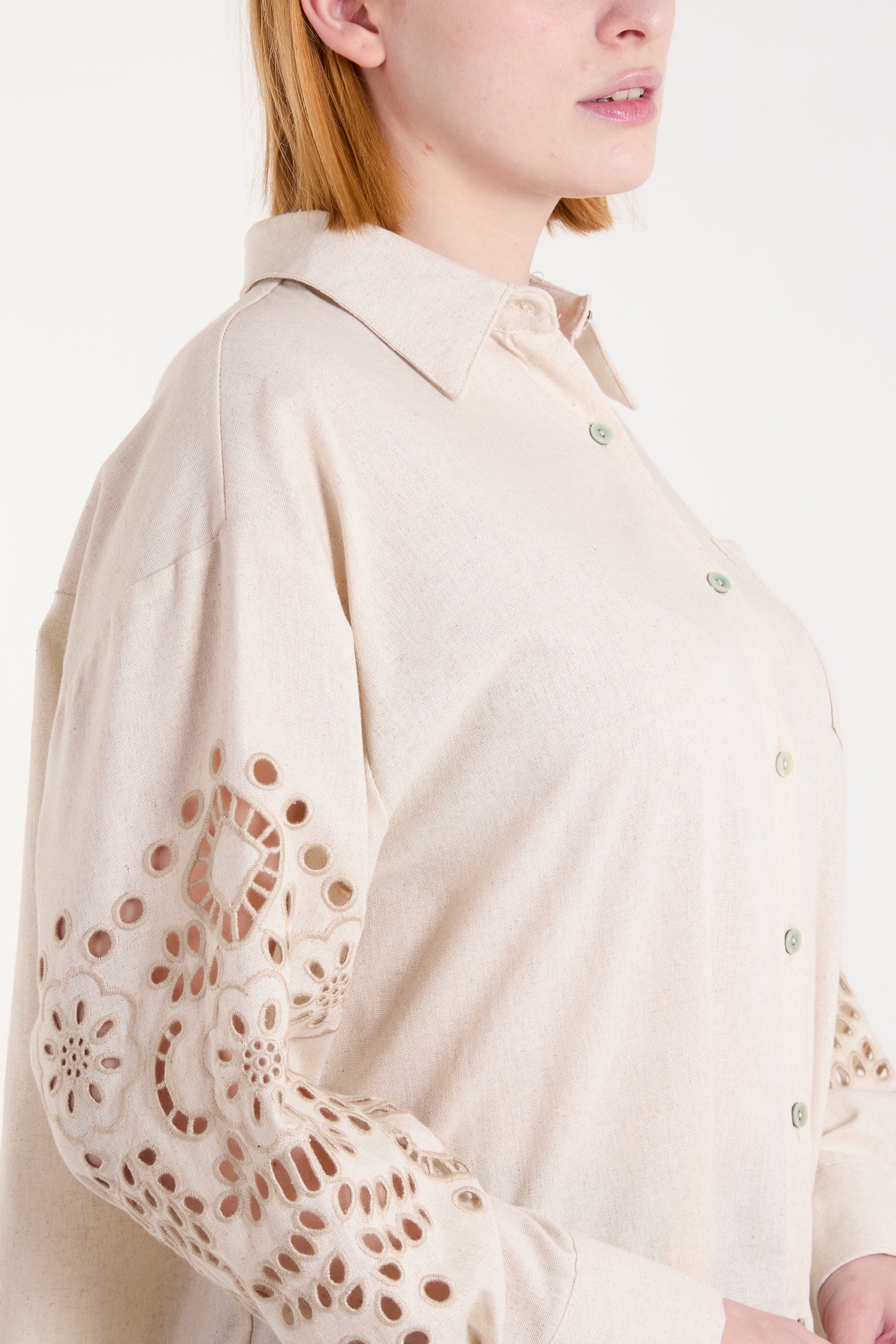 Cutwork Linen Shirt