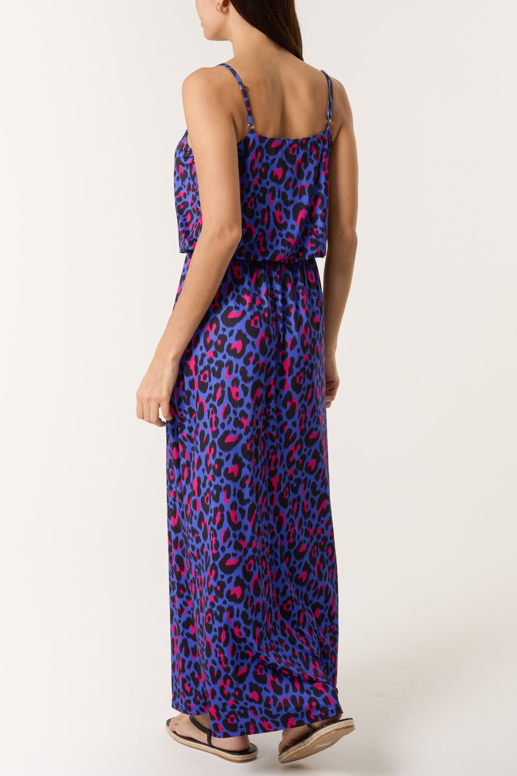 Vibrant Animal Print Puffball Maxi Dress