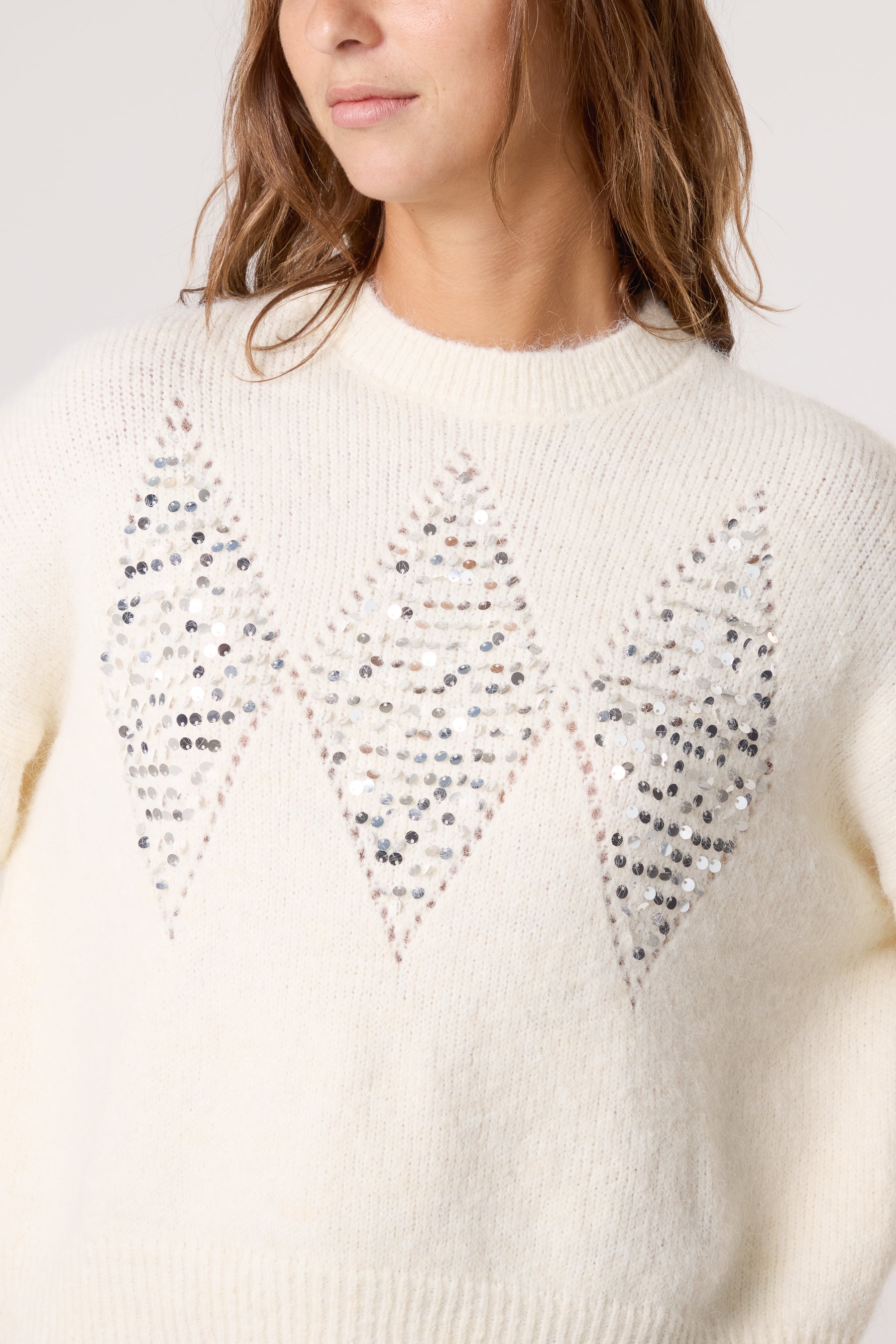 Sequin Diamond Knit Jumper