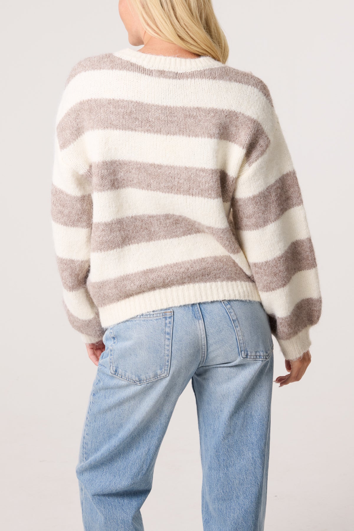 Flocking Flower Striped Wool Jumper