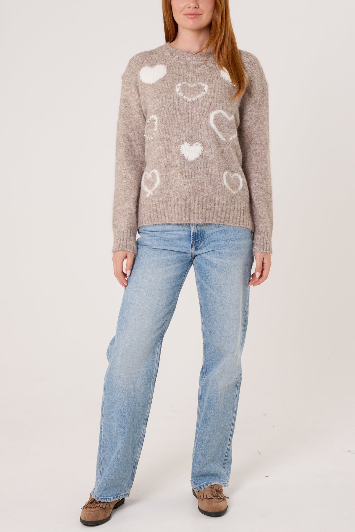 Embellished Heart Knit Jumper