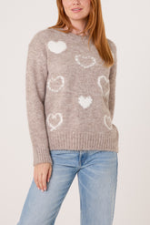 Embellished Heart Knit Jumper