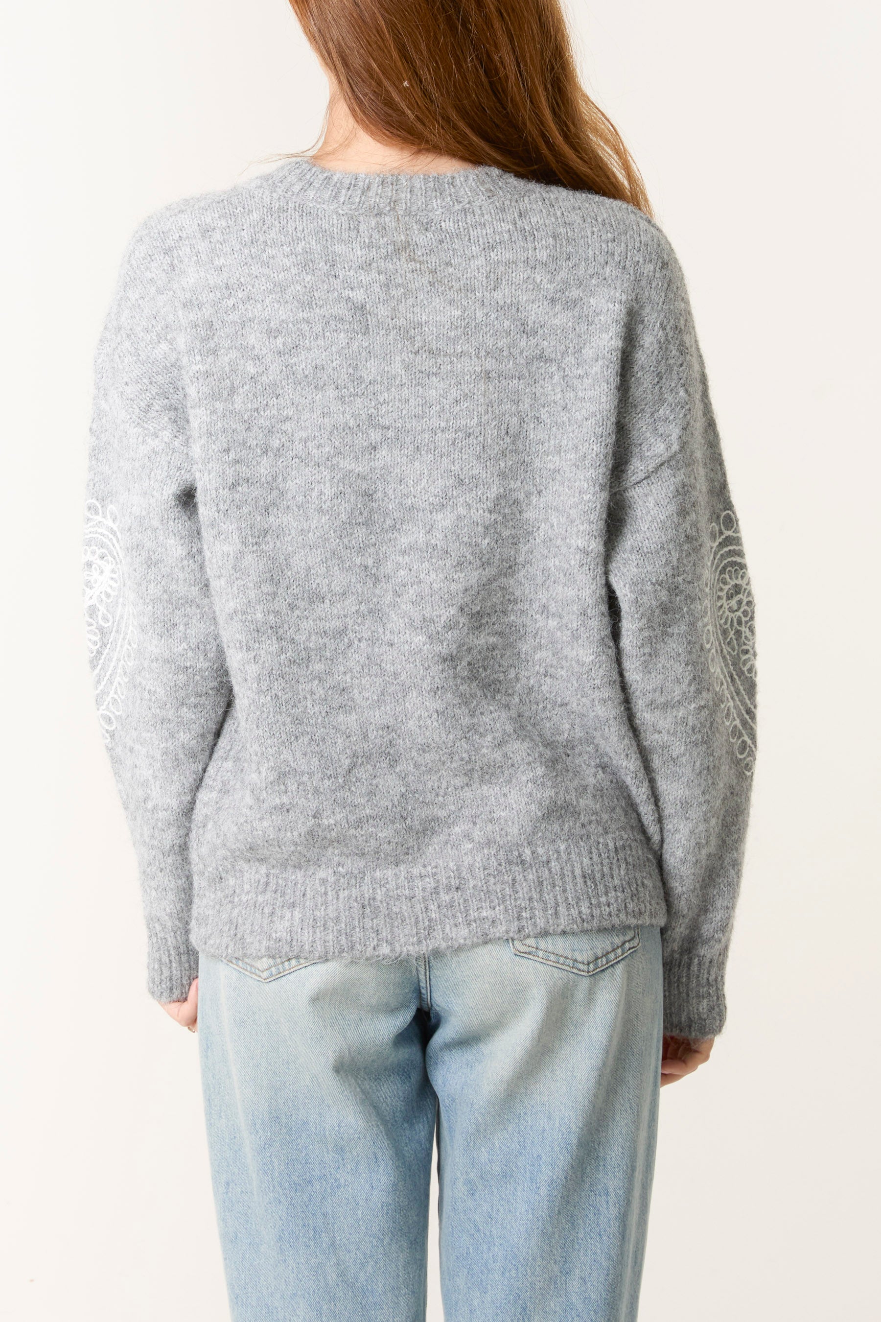 Heart Embroidered Knit Jumper