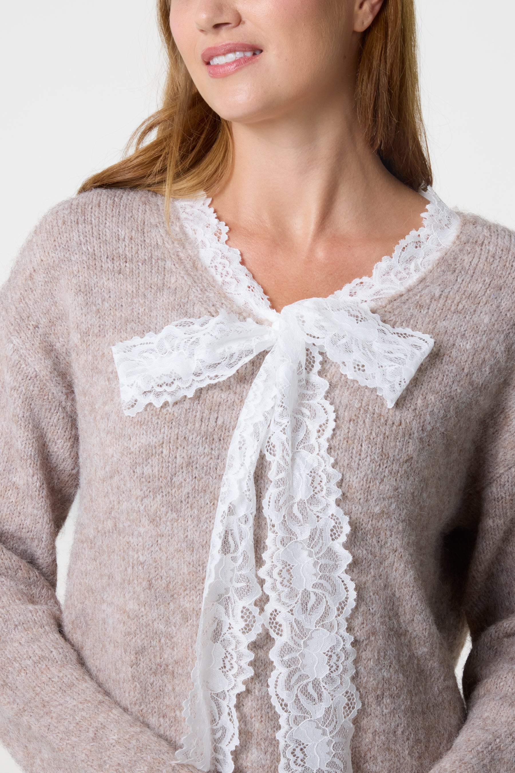 Lace Bow Knitted Jumper