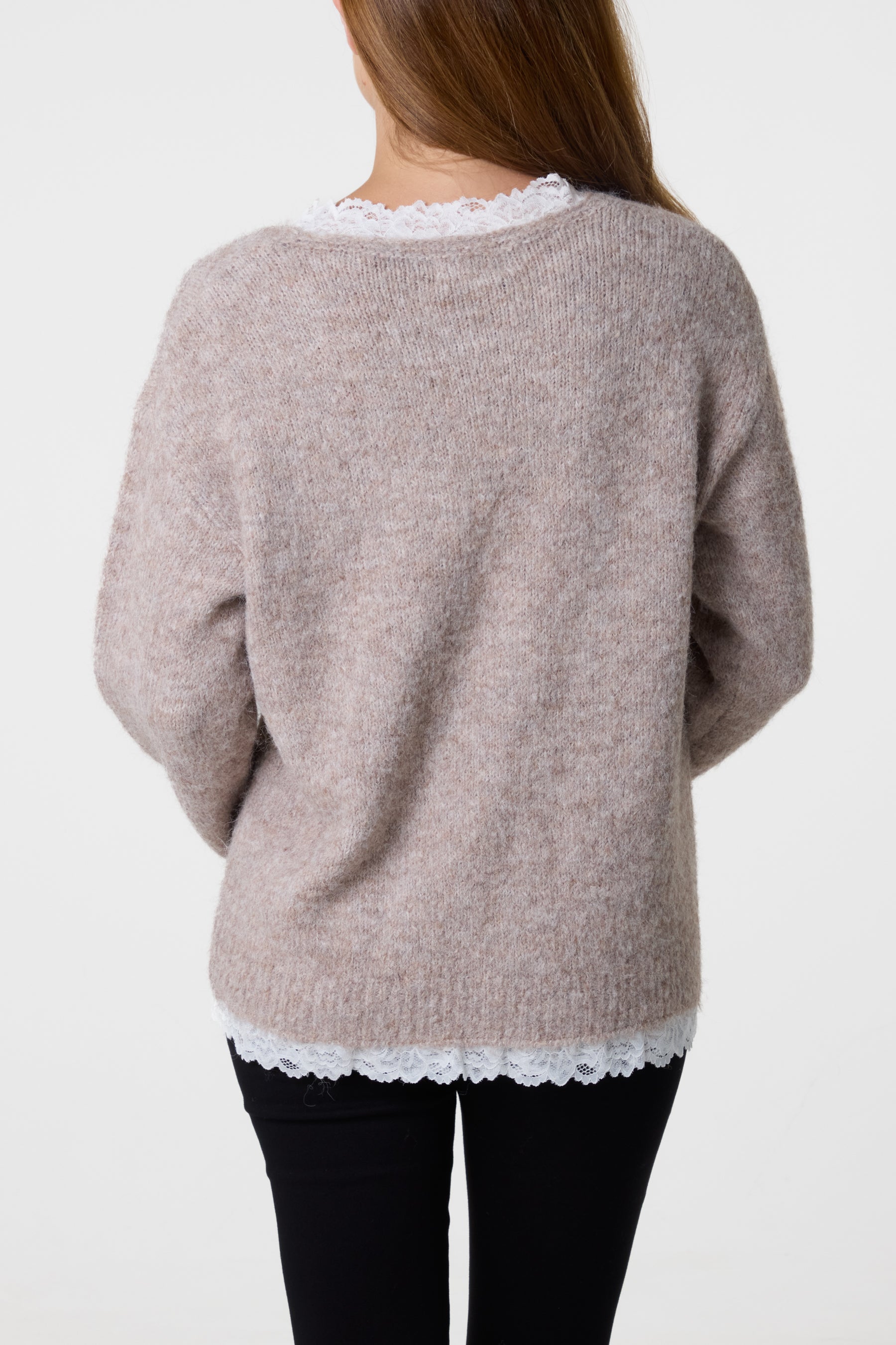 Lace Bow Knitted Jumper