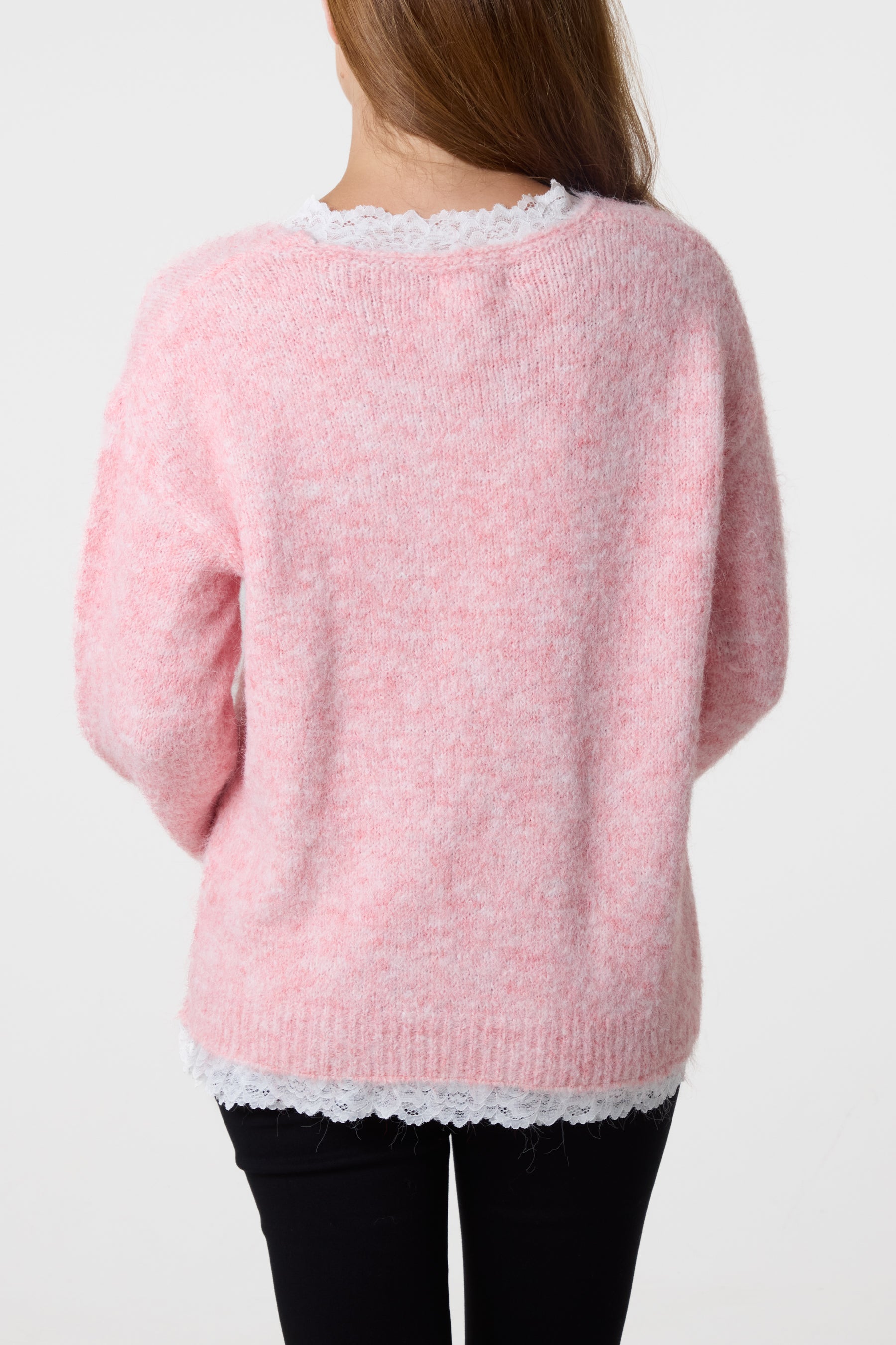 Lace Bow Knitted Jumper