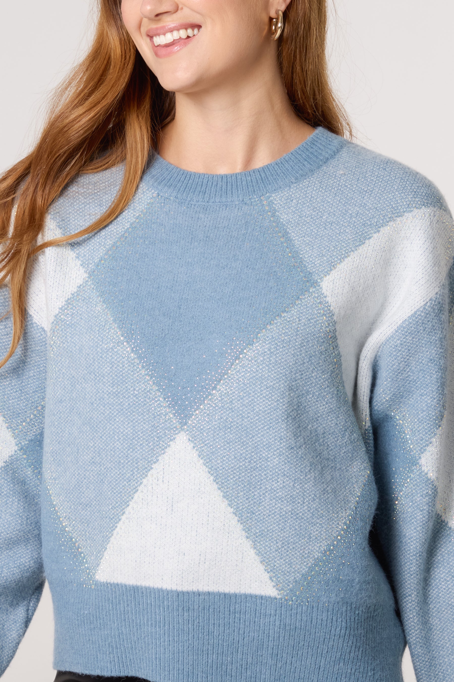 Argyle Crew Neck Knit Jumper