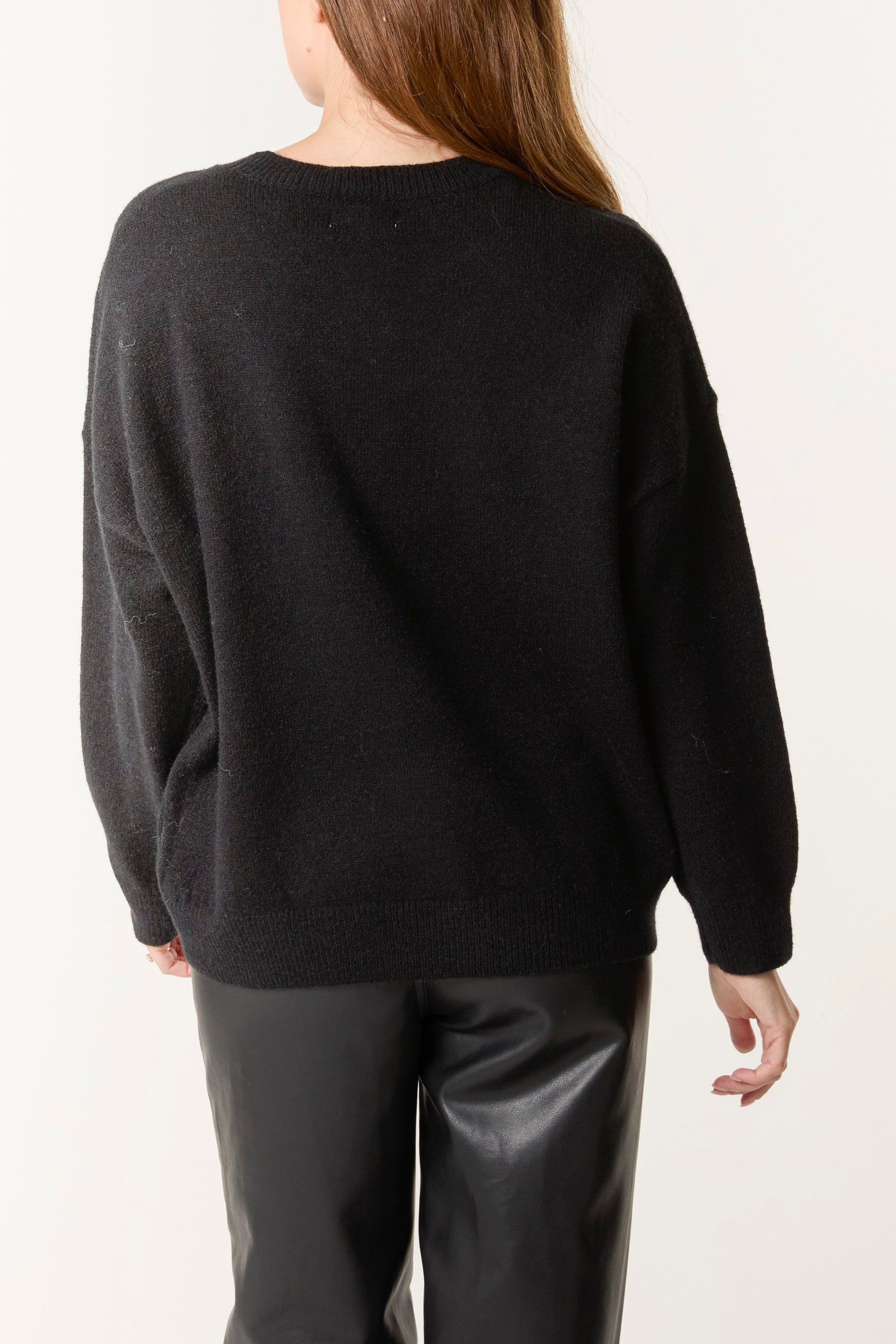 Sequin Embellished Leaf Jumper