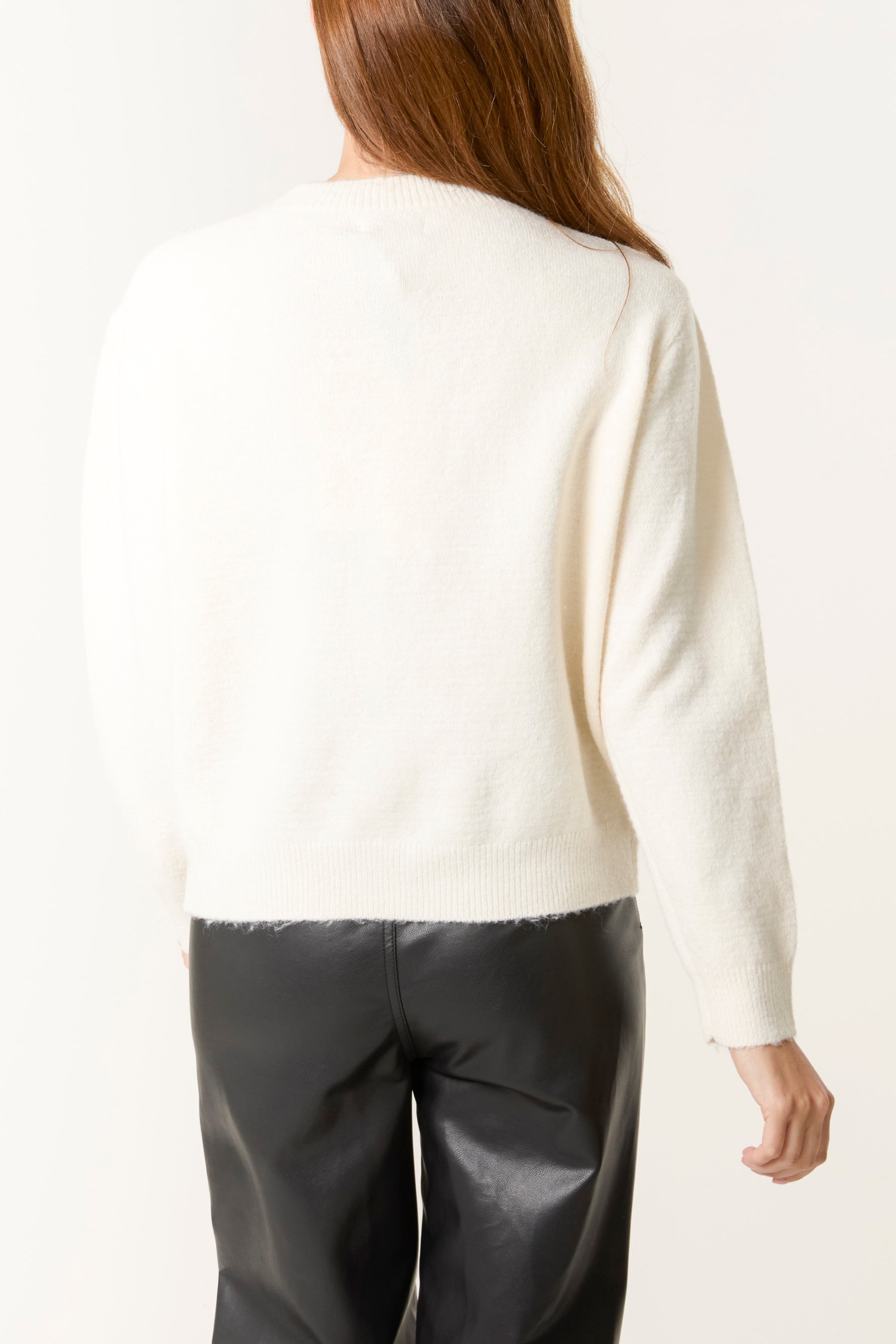 Embellished Leaf Knit Cardigan