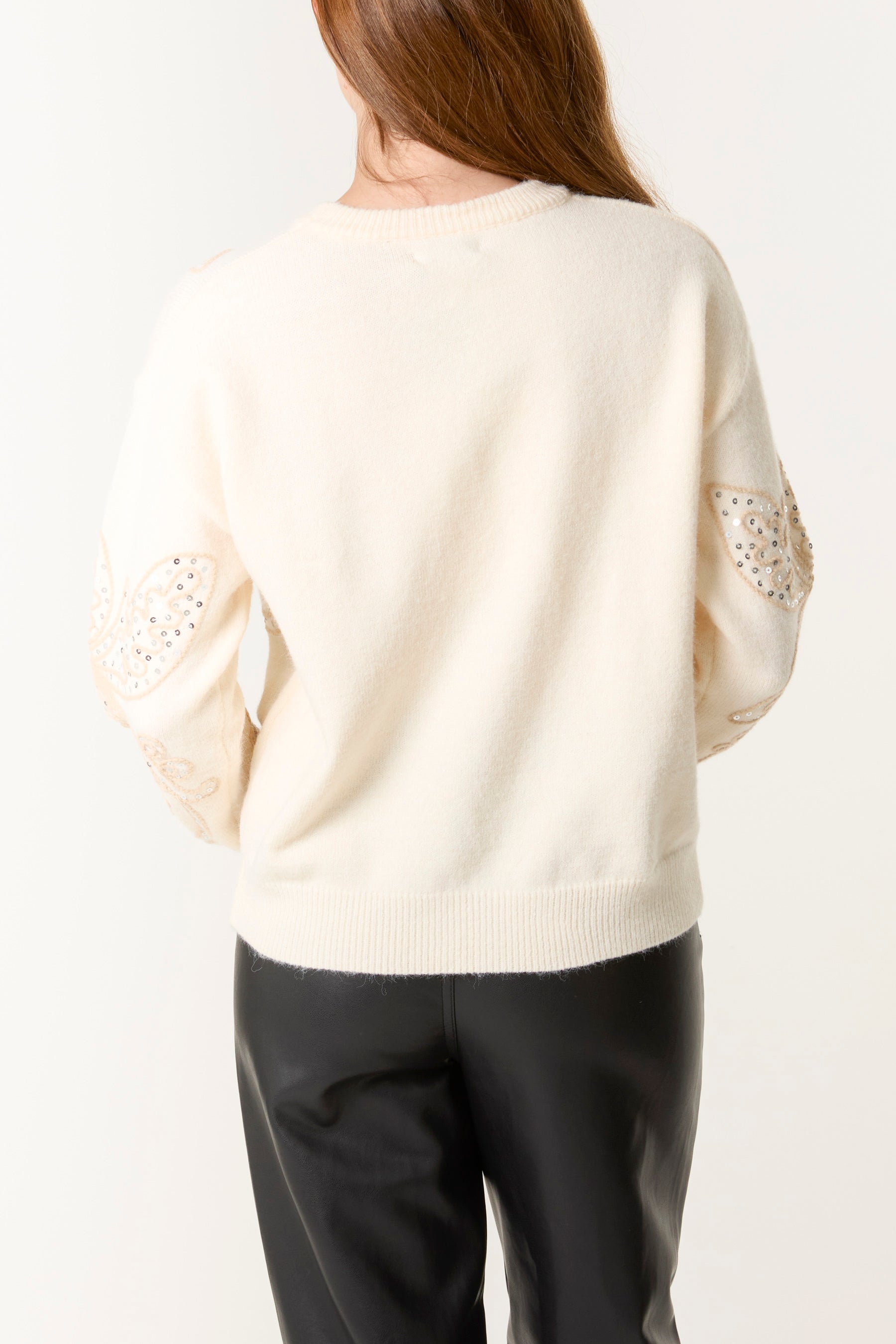 Butterfly Embroidered Sequin Jumper
