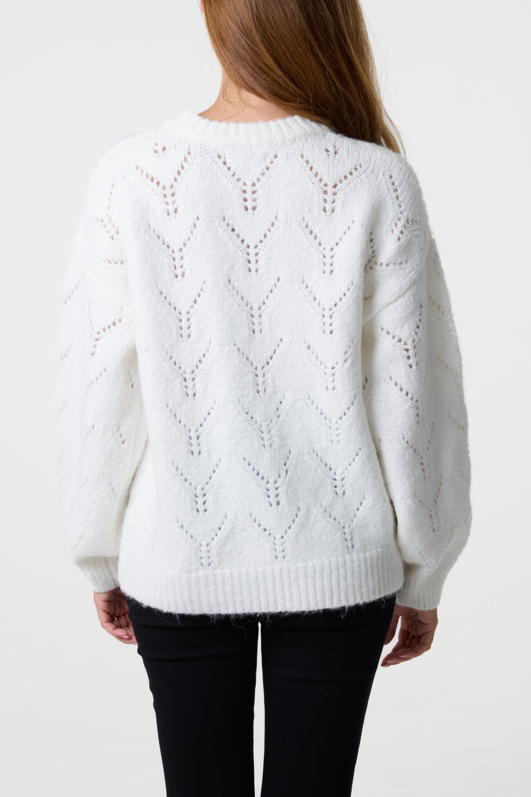 Bow Accent Textured Knit Jumper