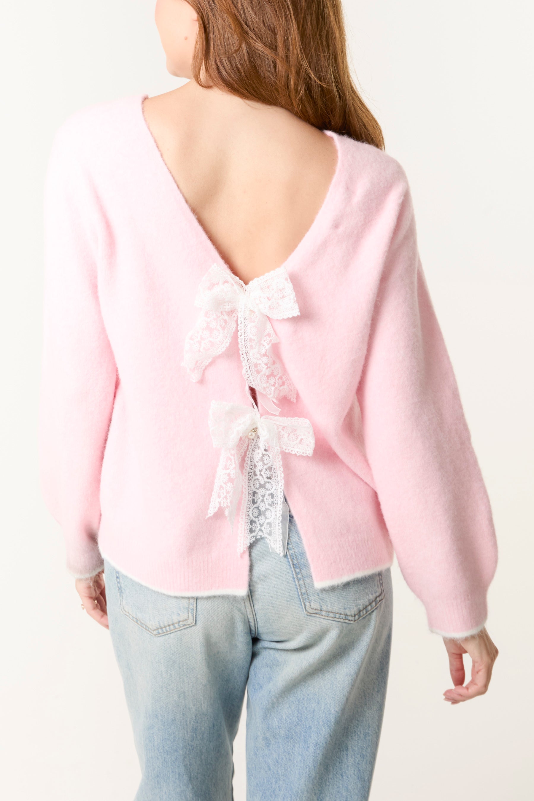 Lace Bow Back Knit Jumper
