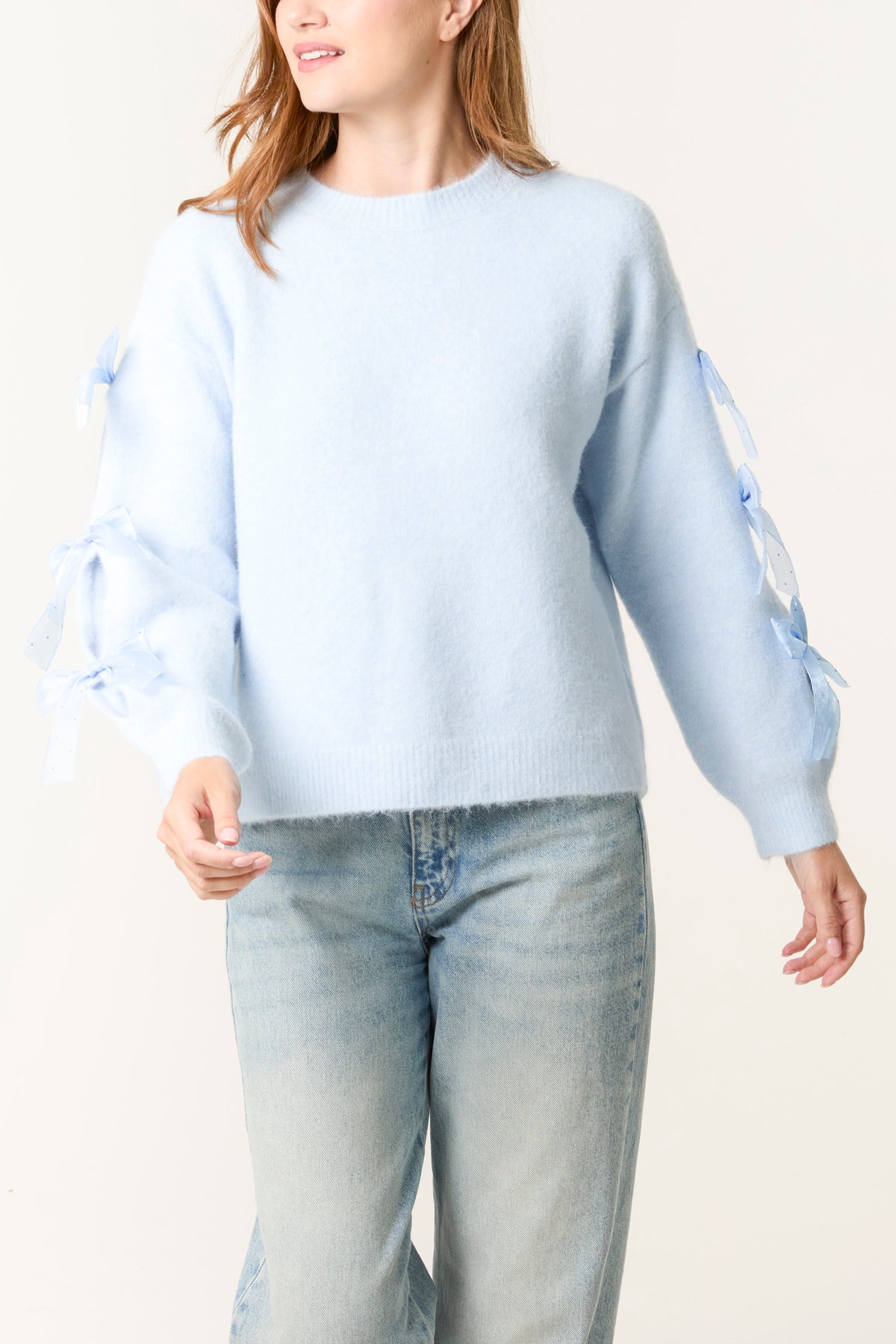Bow Sleeve Soft Knit Jumper