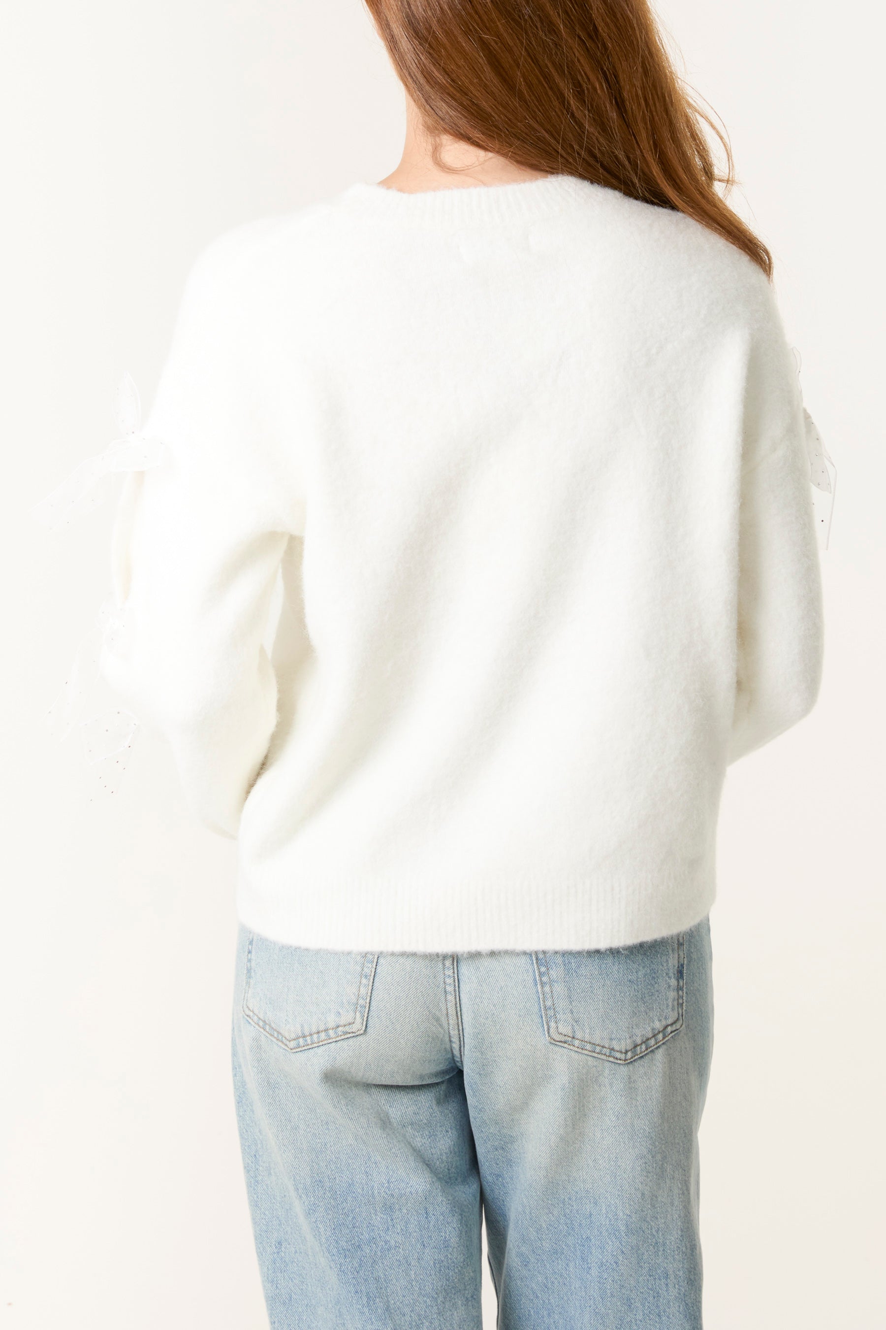 Bow Sleeve Soft Knit Jumper