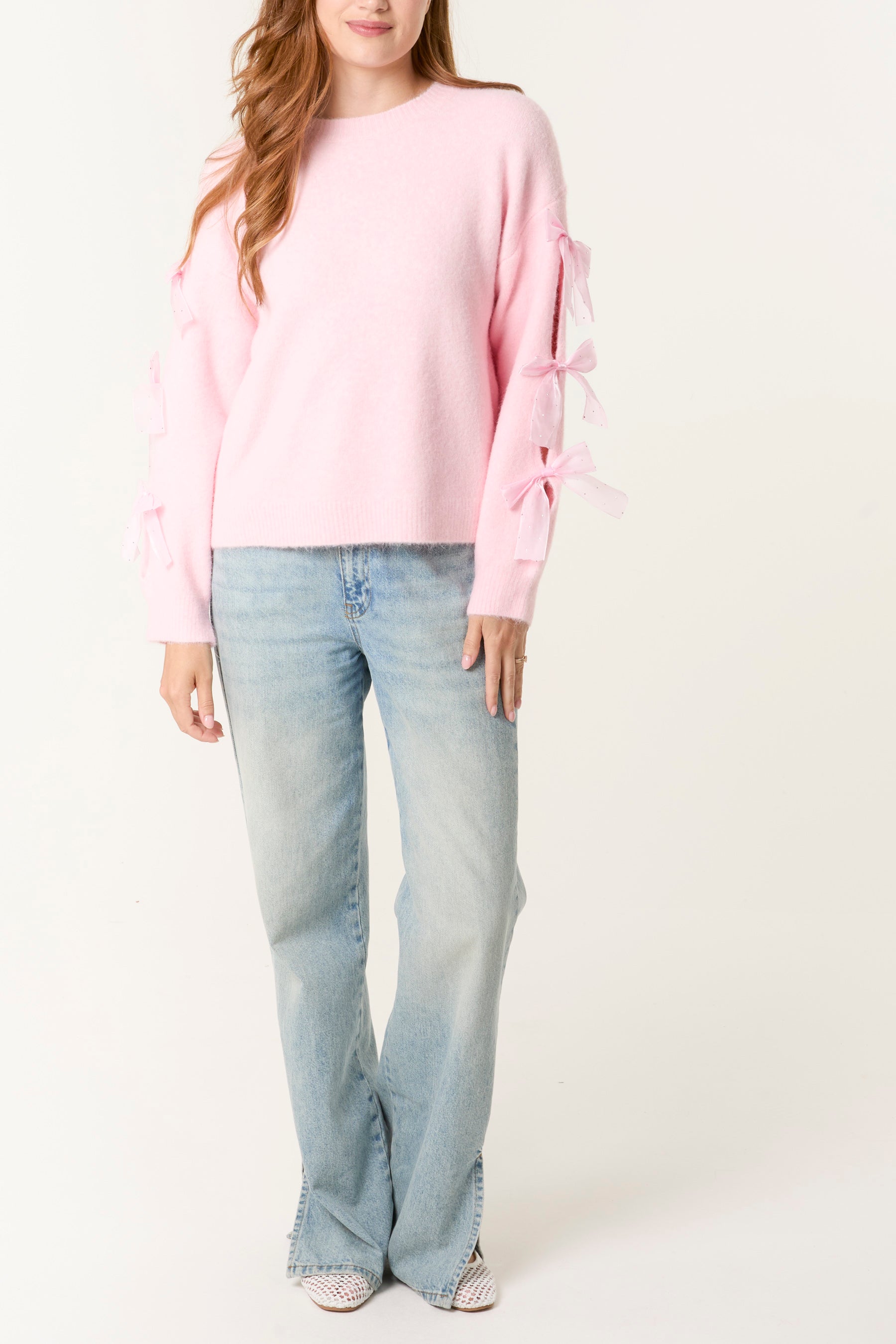 Bow Sleeve Soft Knit Jumper