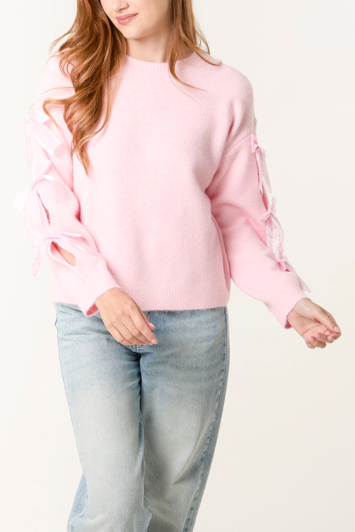 Bow Sleeve Soft Knit Jumper