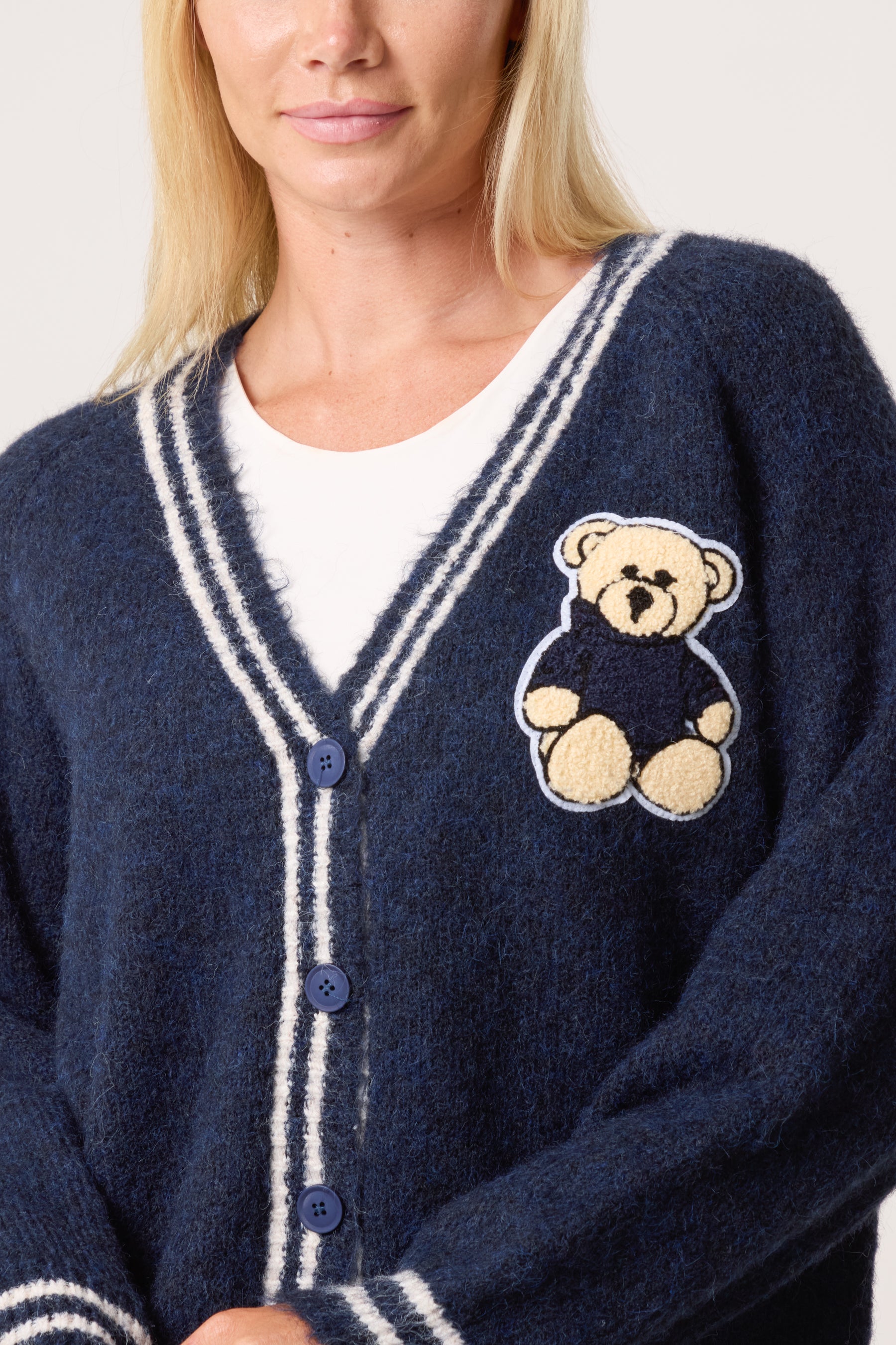 Varsity Bear Knit Cardigan
