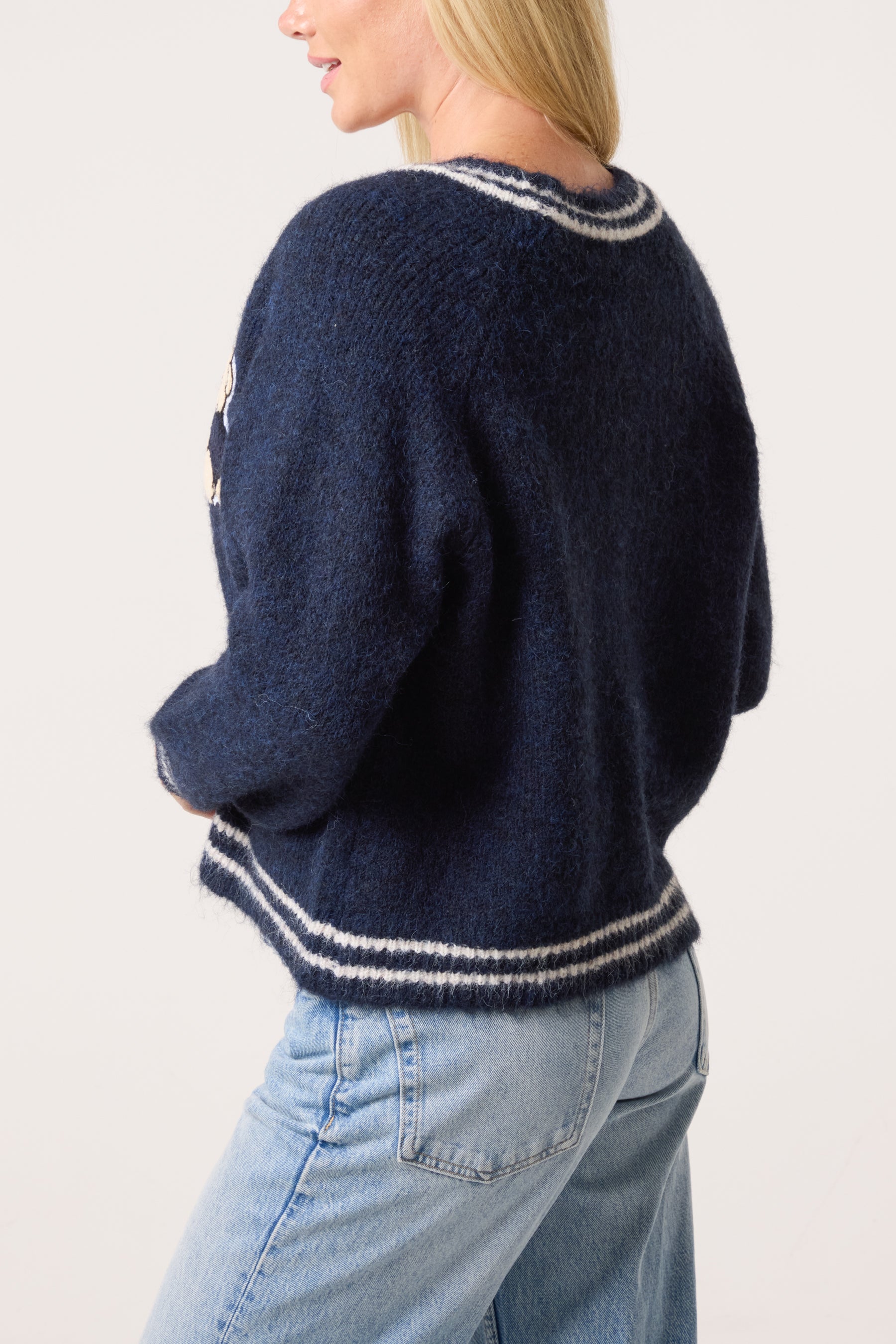 Varsity Bear Knit Cardigan