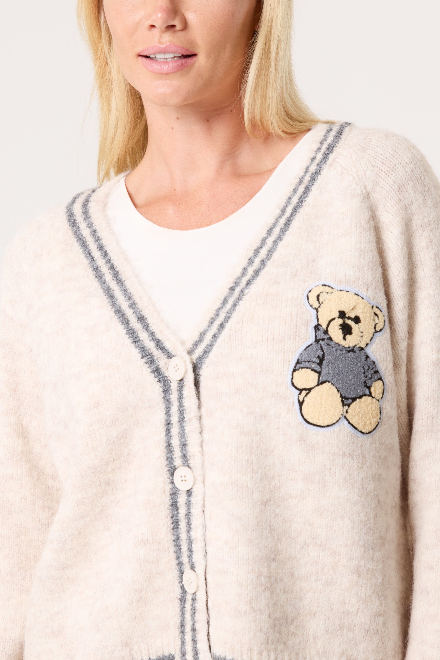 Varsity Bear Knit Cardigan