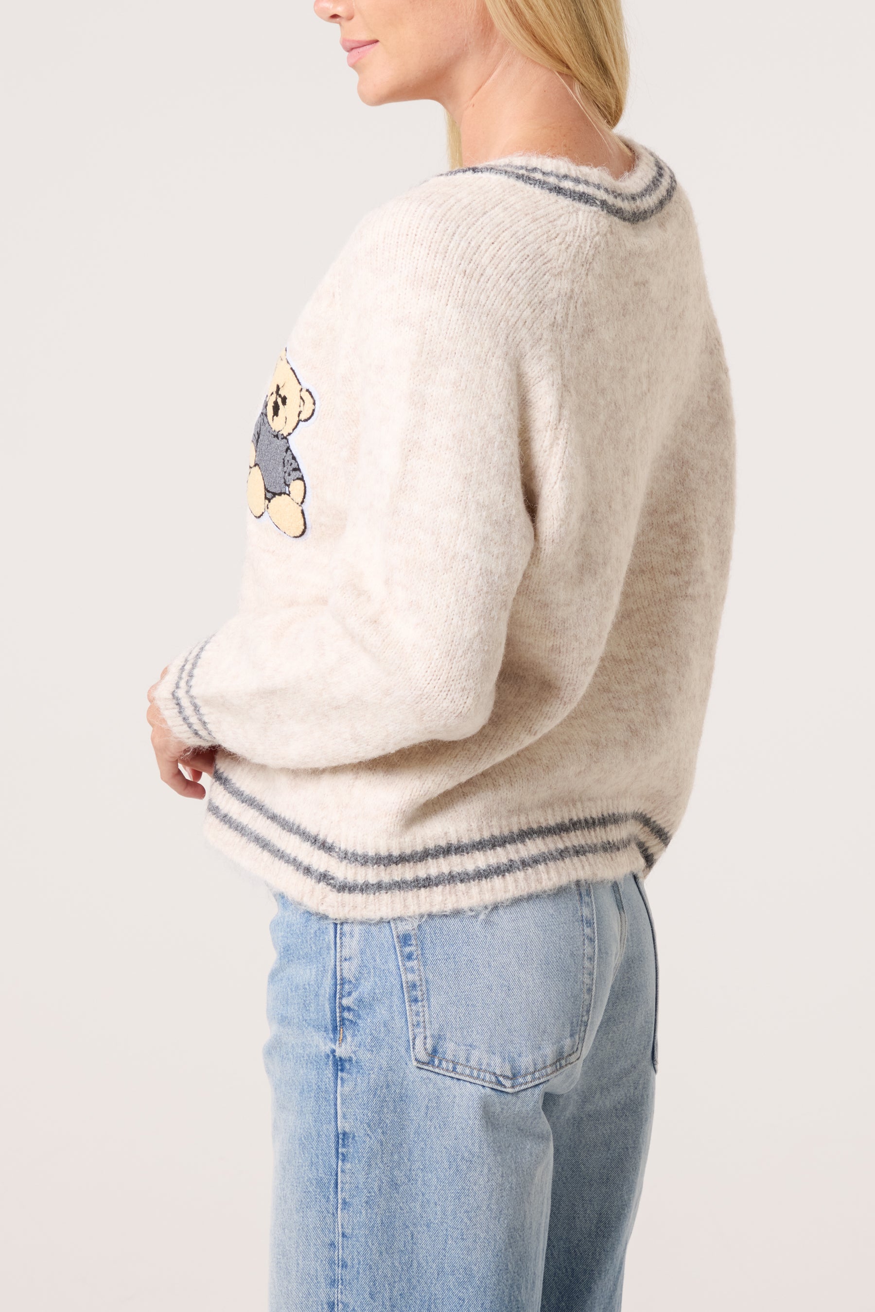 Varsity Bear Knit Cardigan