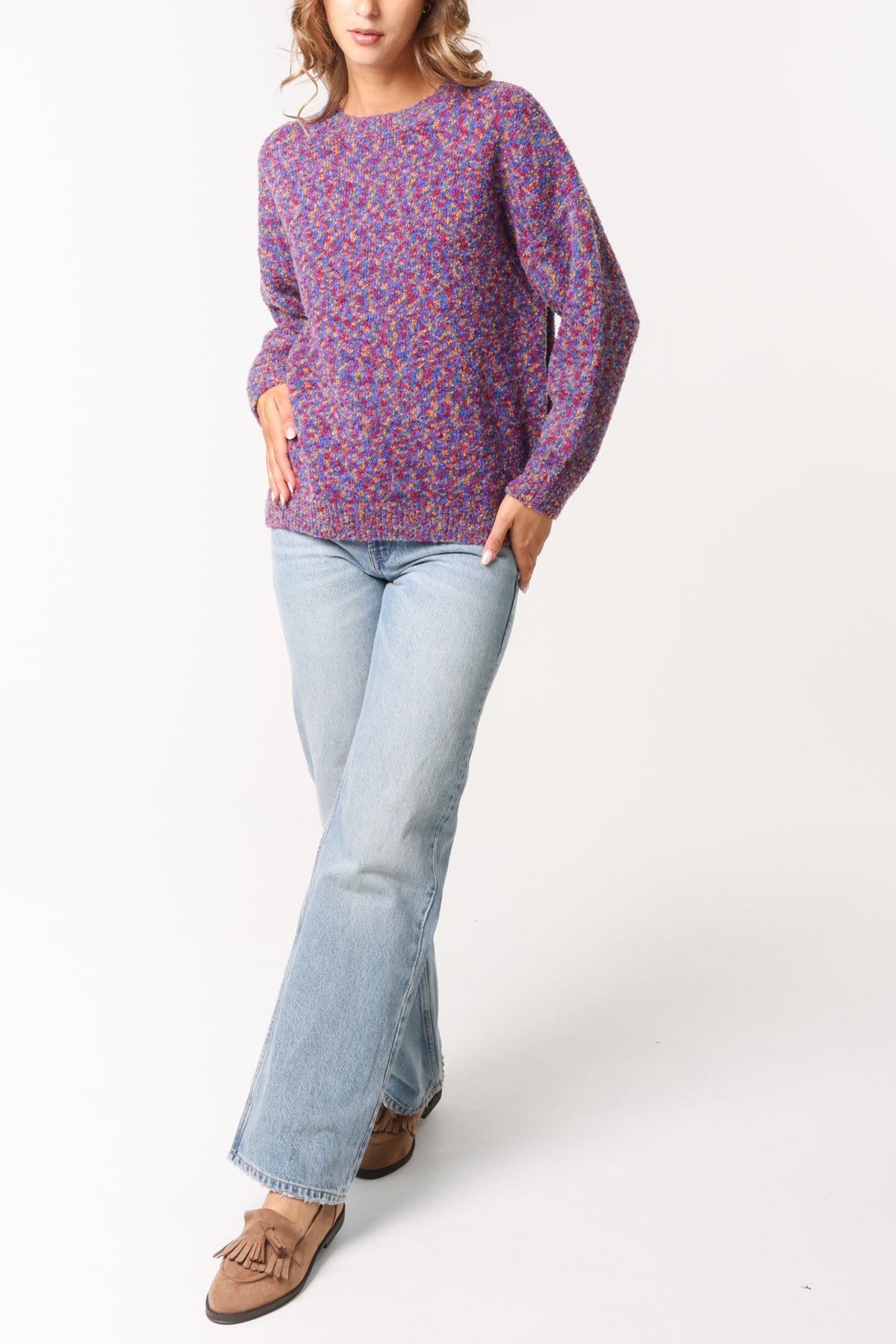 Space Dye Round Neck Jumper