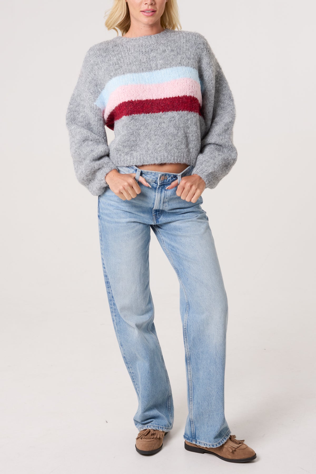 Centre Stripe Soft Knit Jumper