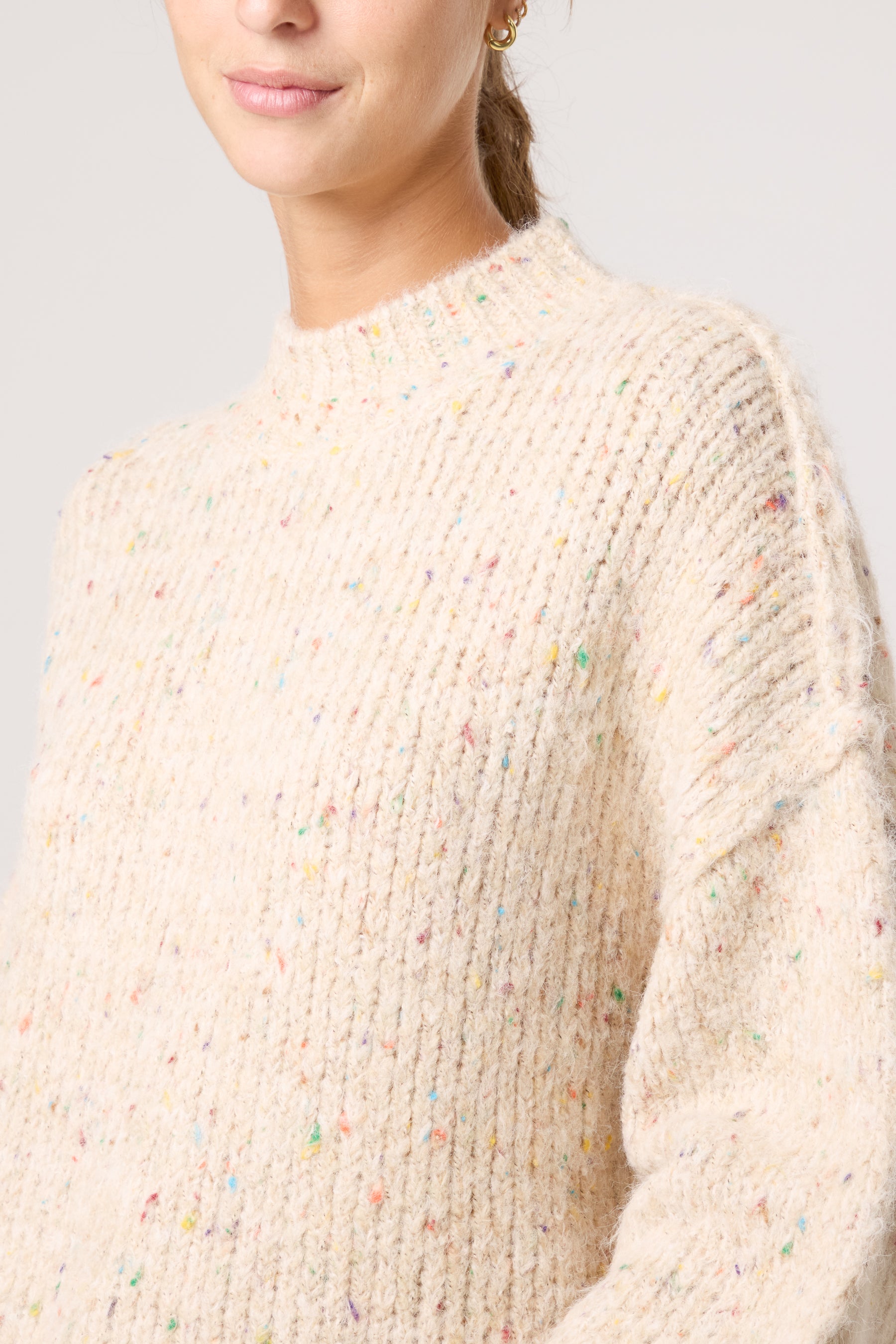 Space Dye Crew High Neck Knit Jumper