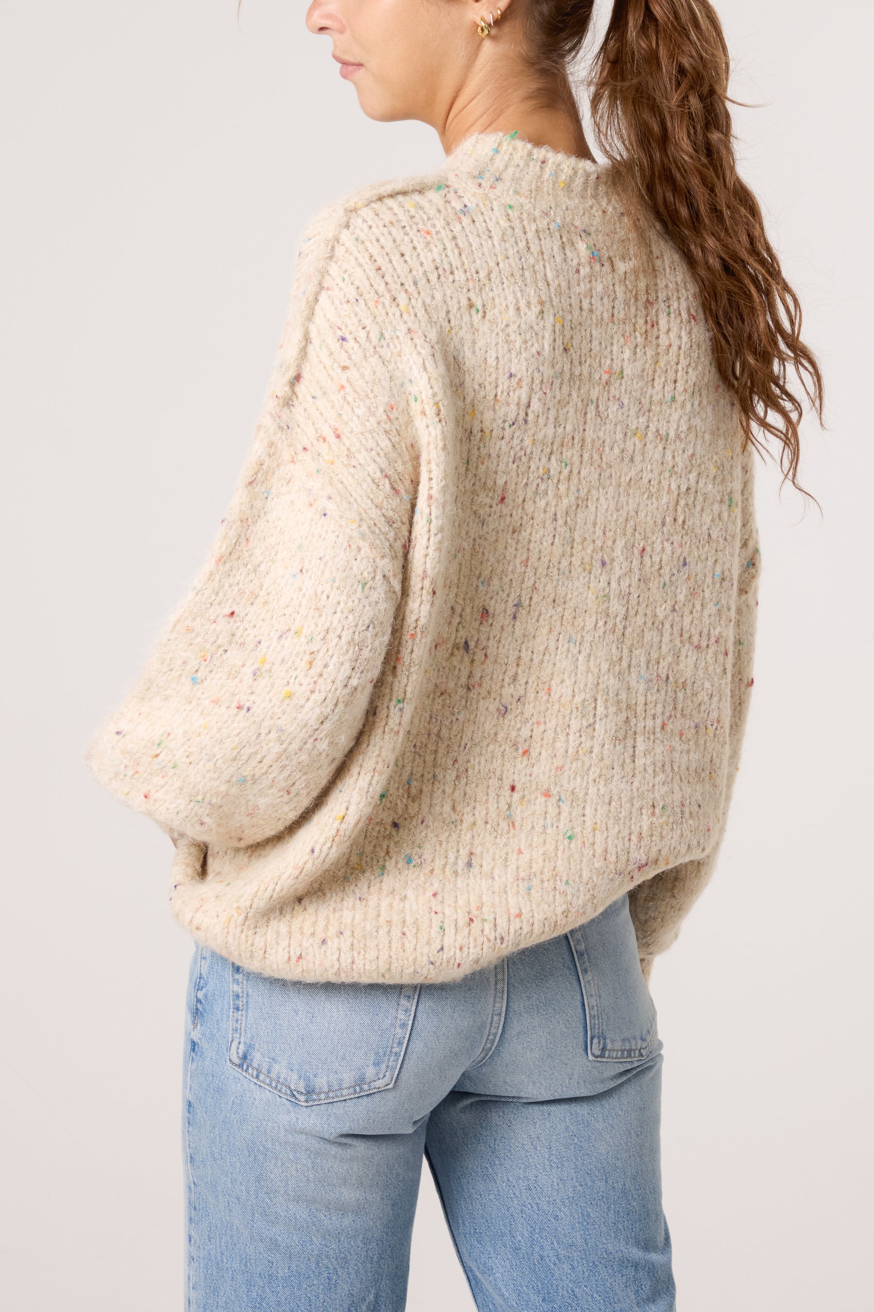 Space Dye Crew High Neck Knit Jumper
