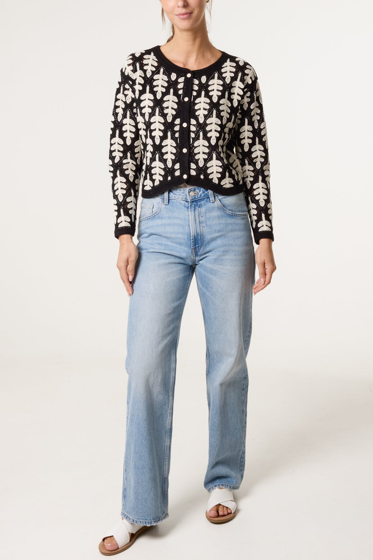 Crochet Leaf Pattern Cardigan