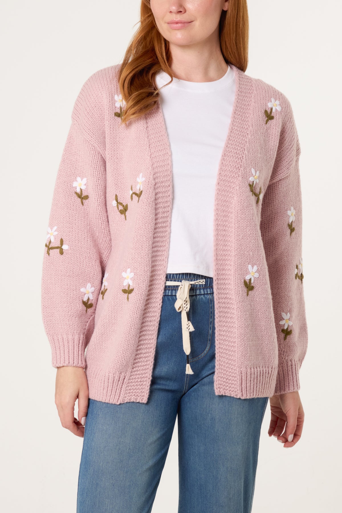 Floral Embroidery Knit Cardigan