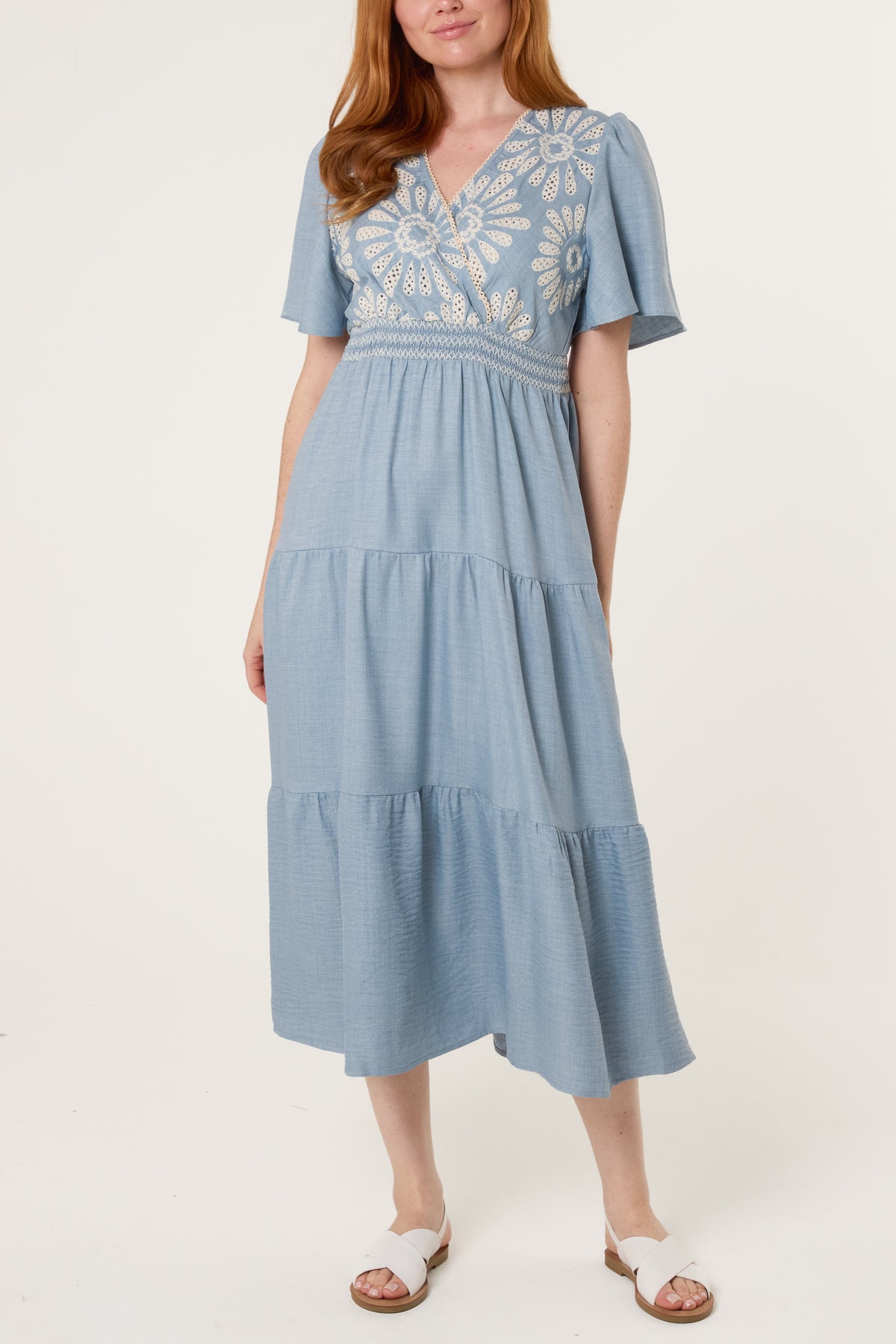Floral Cutwork Embroidery Dress
