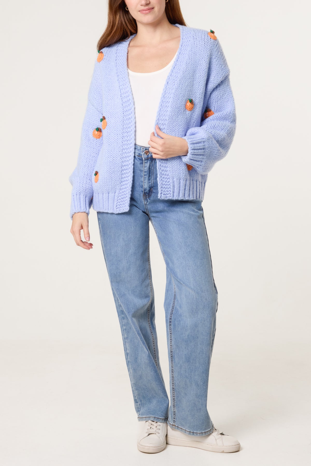 Knitted Oranges Chunky Cardigan