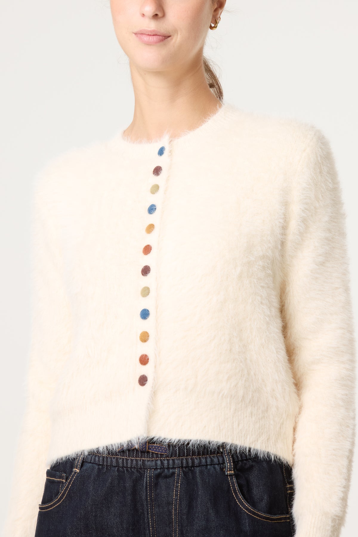 Multicoloured Button Through Cardigan