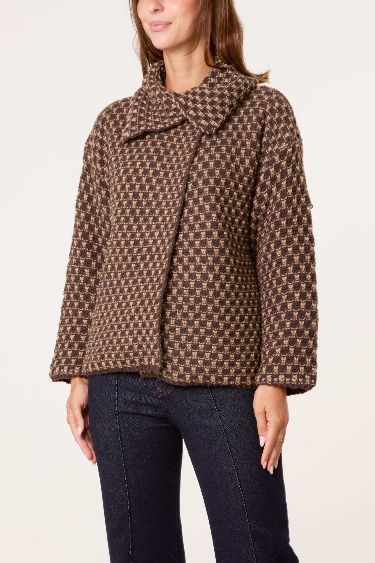 Structured Geo Knit Coat